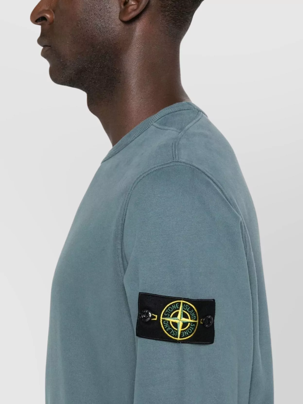 Stone Island Crew Neck Sweatshirt With Ribbed Cuffs And Inserts