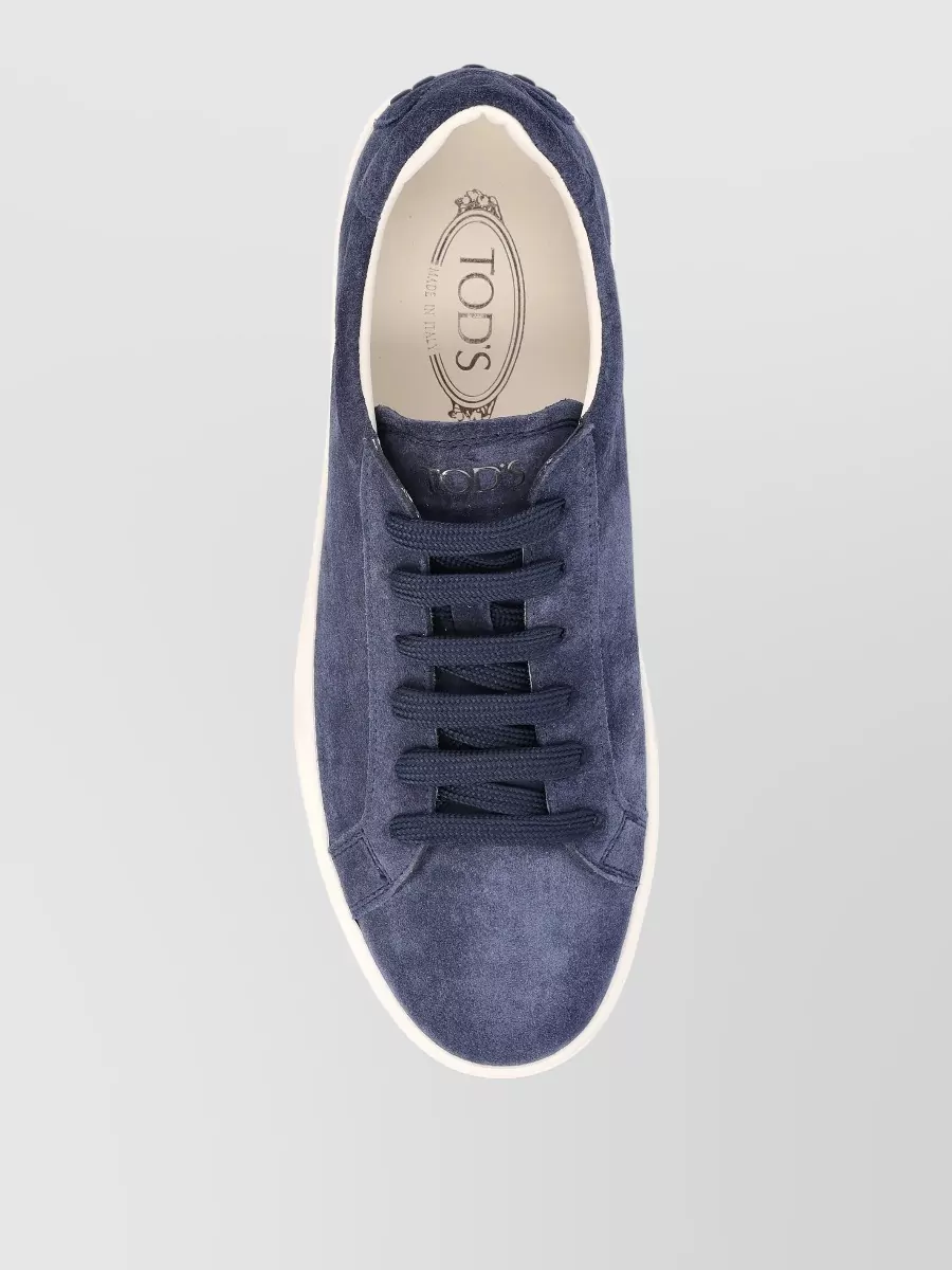 Tod's Suede Sneakers Round Toe Rubber Sole