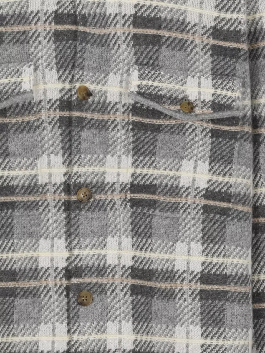 Guest In Residence Cashmere Checked Long-Sleeve Shirt Jacket