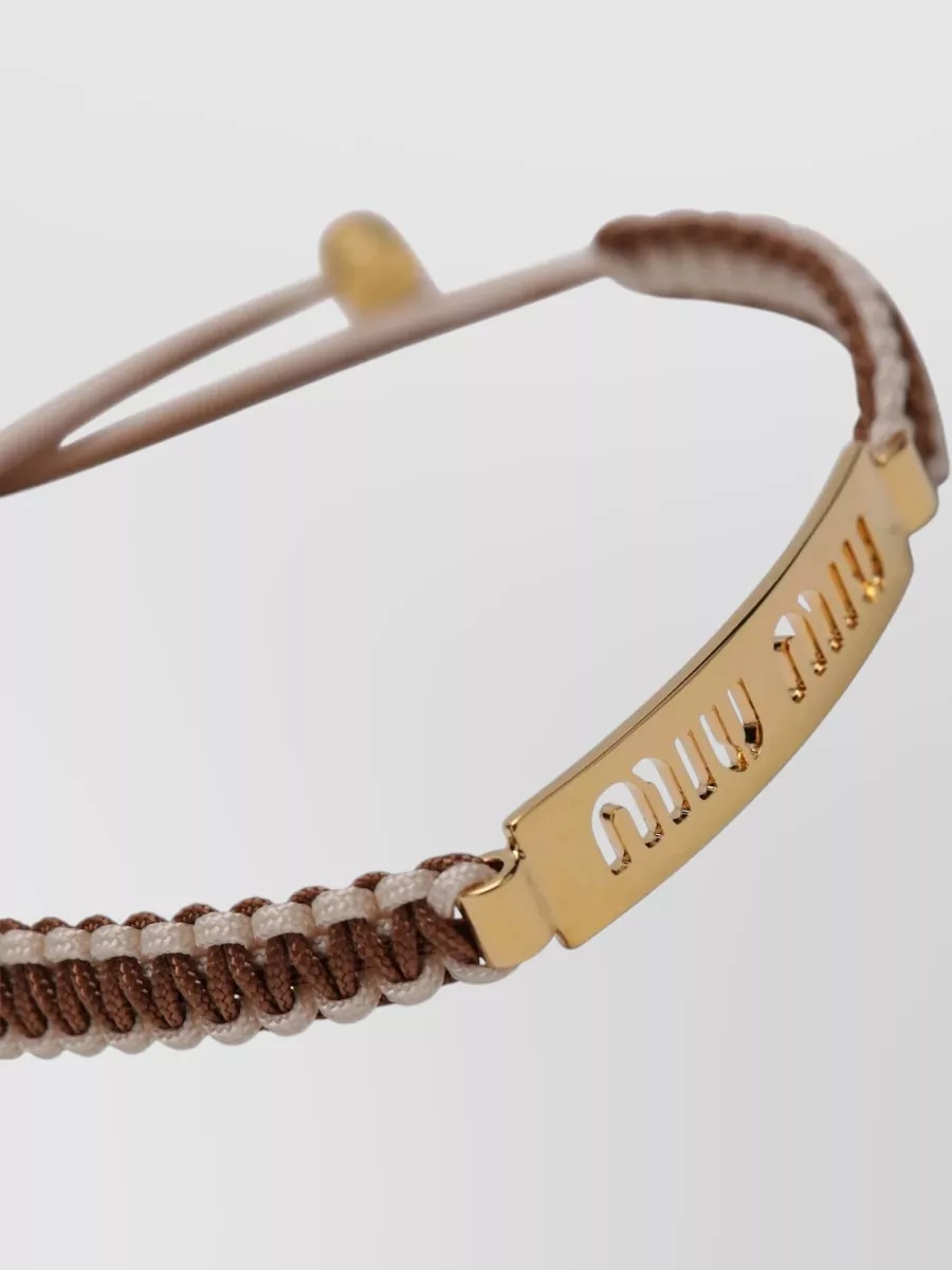 Miu Miu Two-Tone Fabric Bracelet