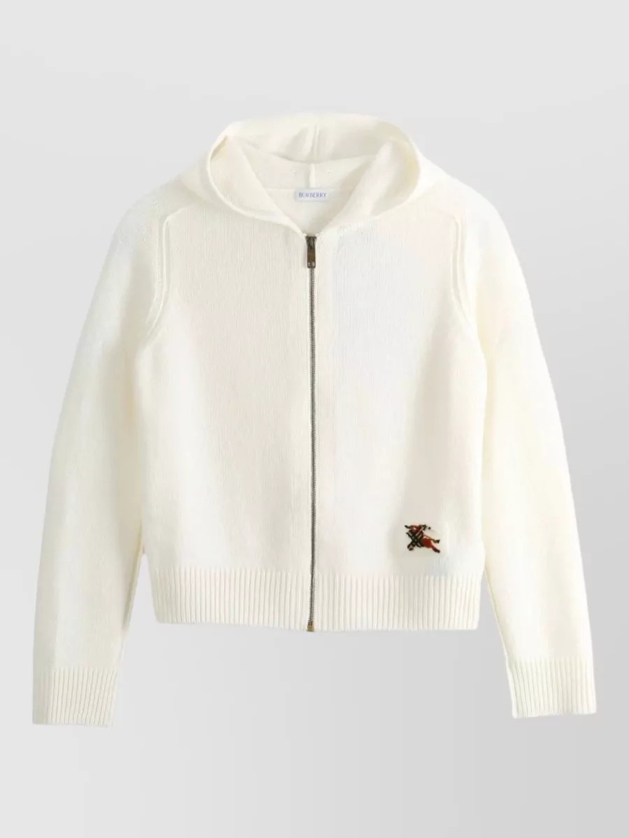 Burberry Cashmere wool hooded zip cardigan