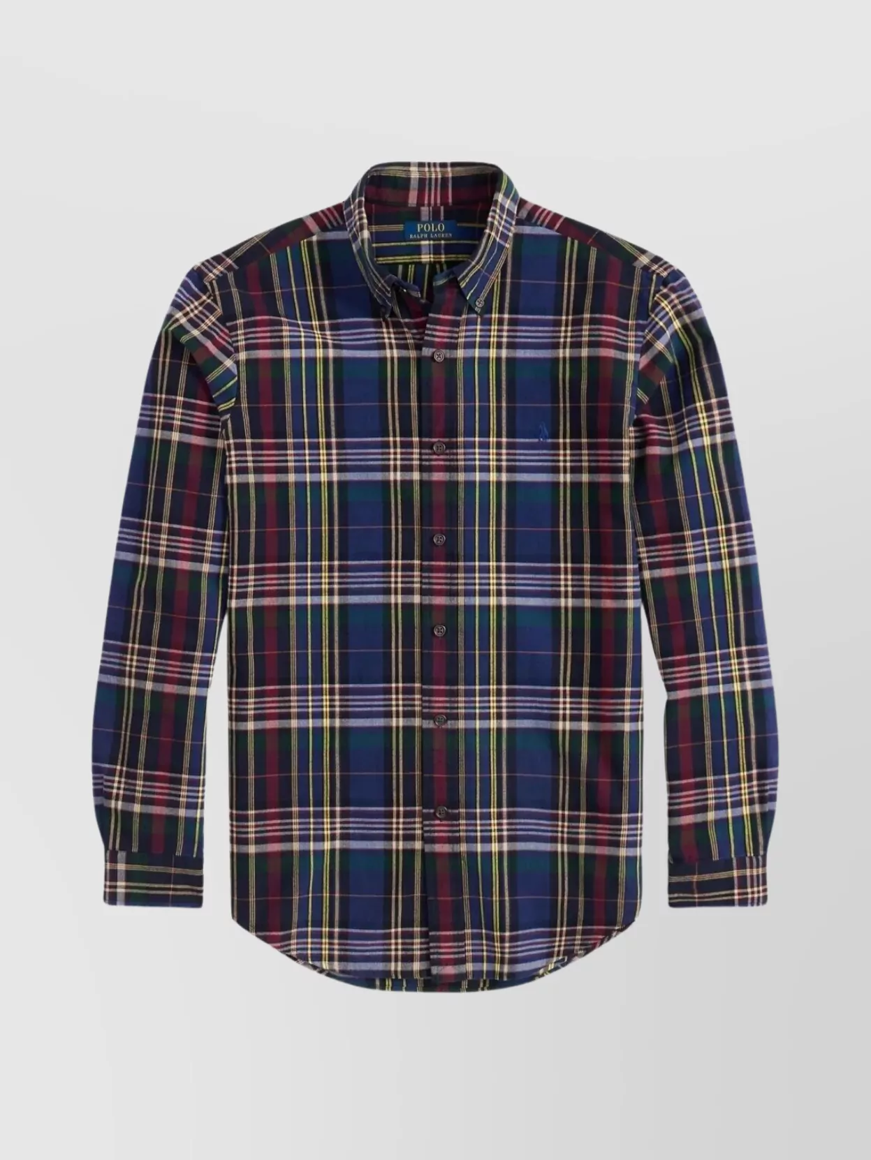 Polo Ralph Lauren Collared Shirt With Curved Hem And Plaid