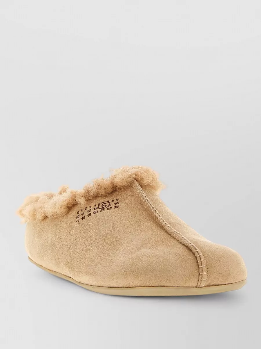 Mm6 Maison Margiela suede shearling-effect sabots