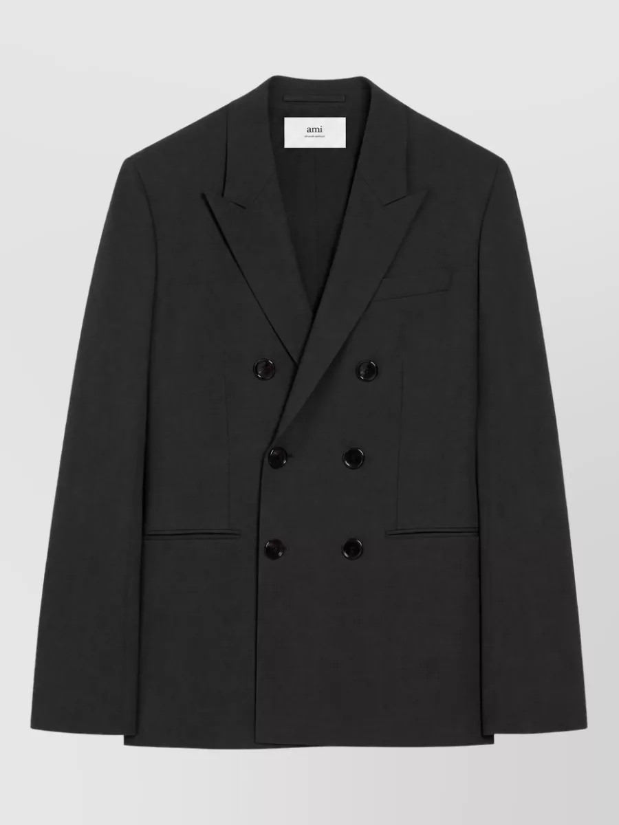 Ami Paris Virgin wool double-breasted suit jacket