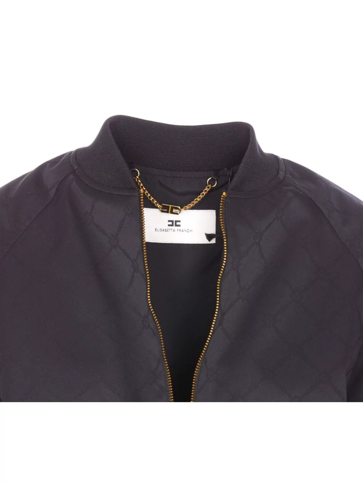 Elisabetta Franchi Crewneck Quilted Jacket Front Pockets