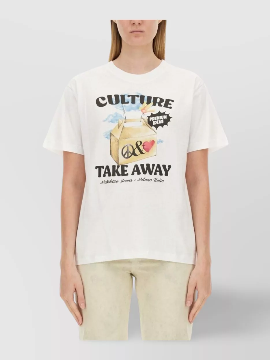 Moschino Graphic Print Crew Neck Short Sleeve Top