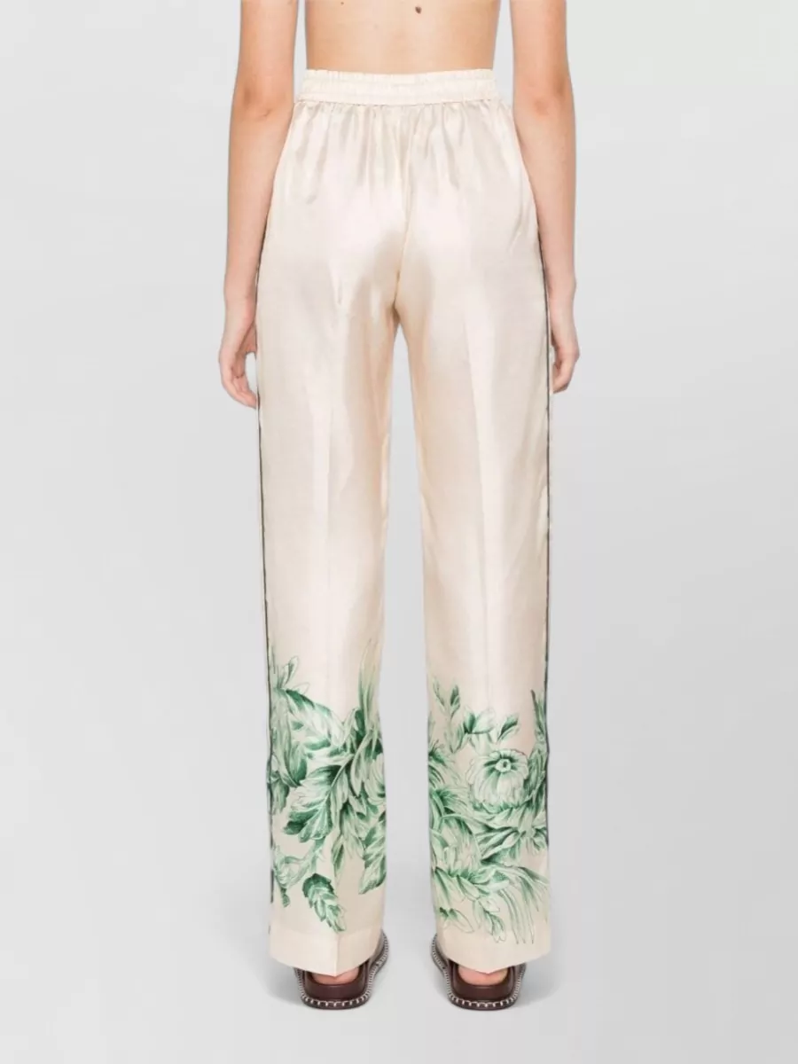 F.r.s For Restless Sleepers Silk Floral-Print Wide-Leg Trousers