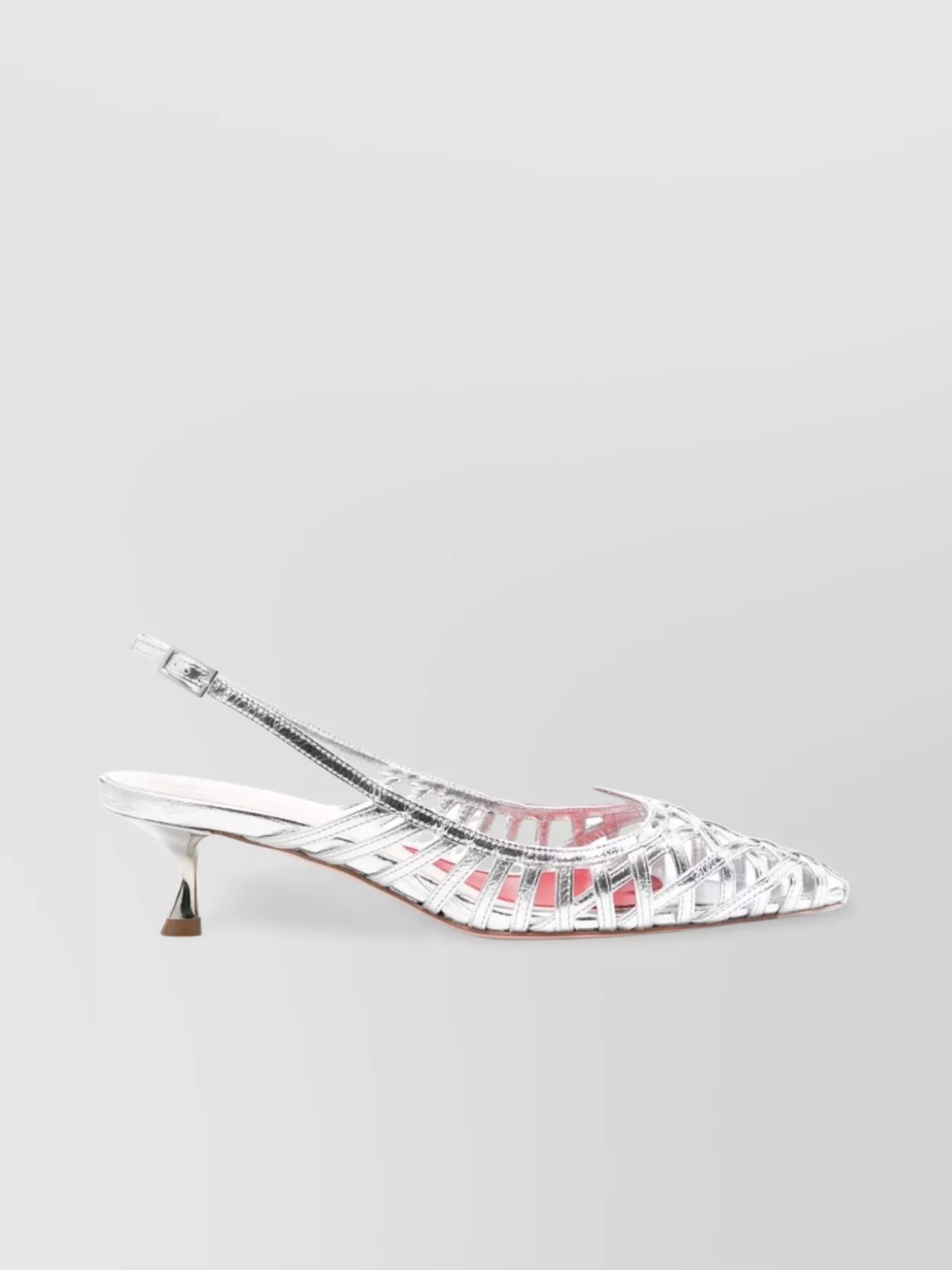 Shop Roger Vivier Love Leather Slingback Pumps With Metallic Effect