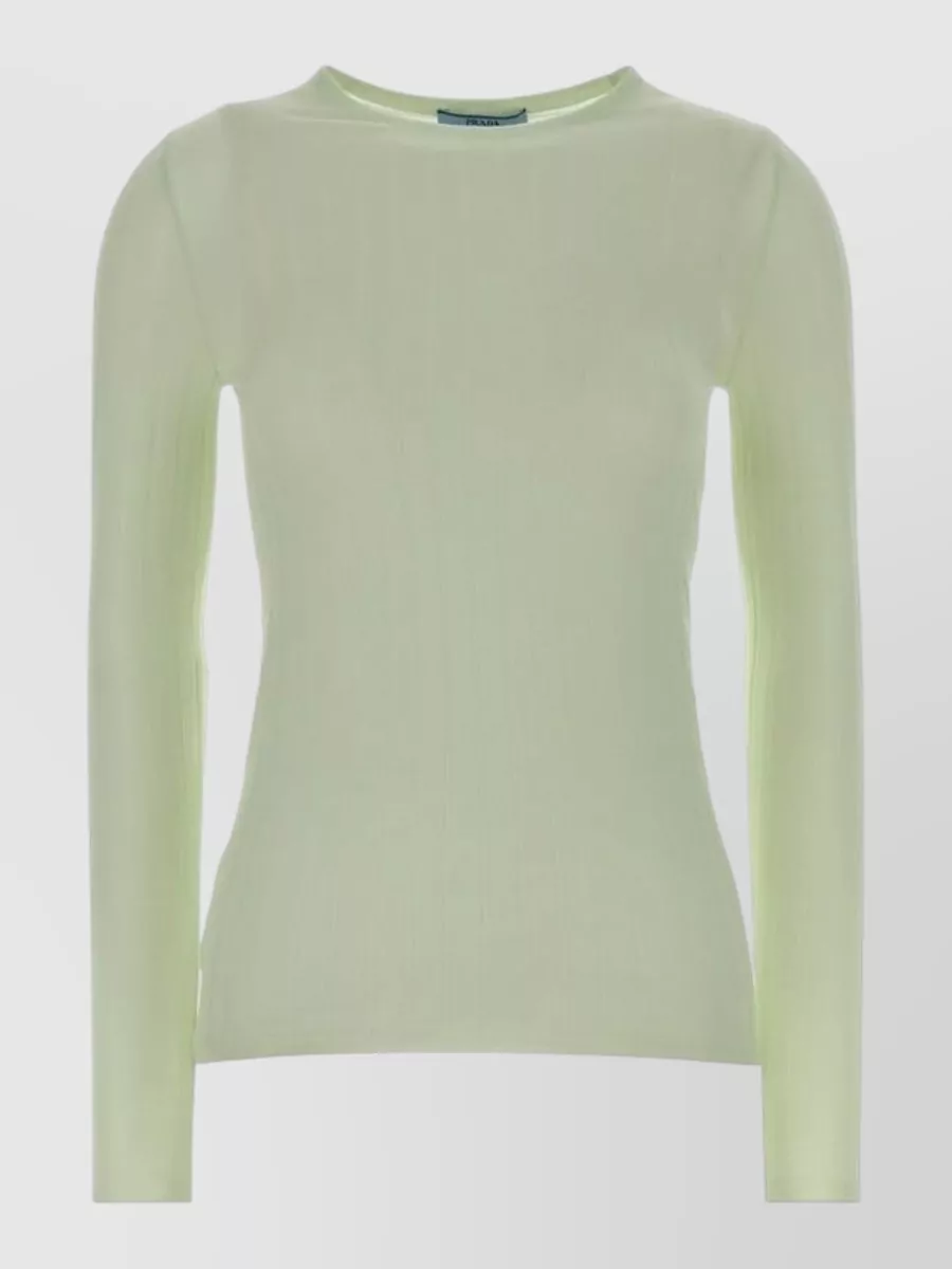 Prada Cashmere silk crew-neck knitted top