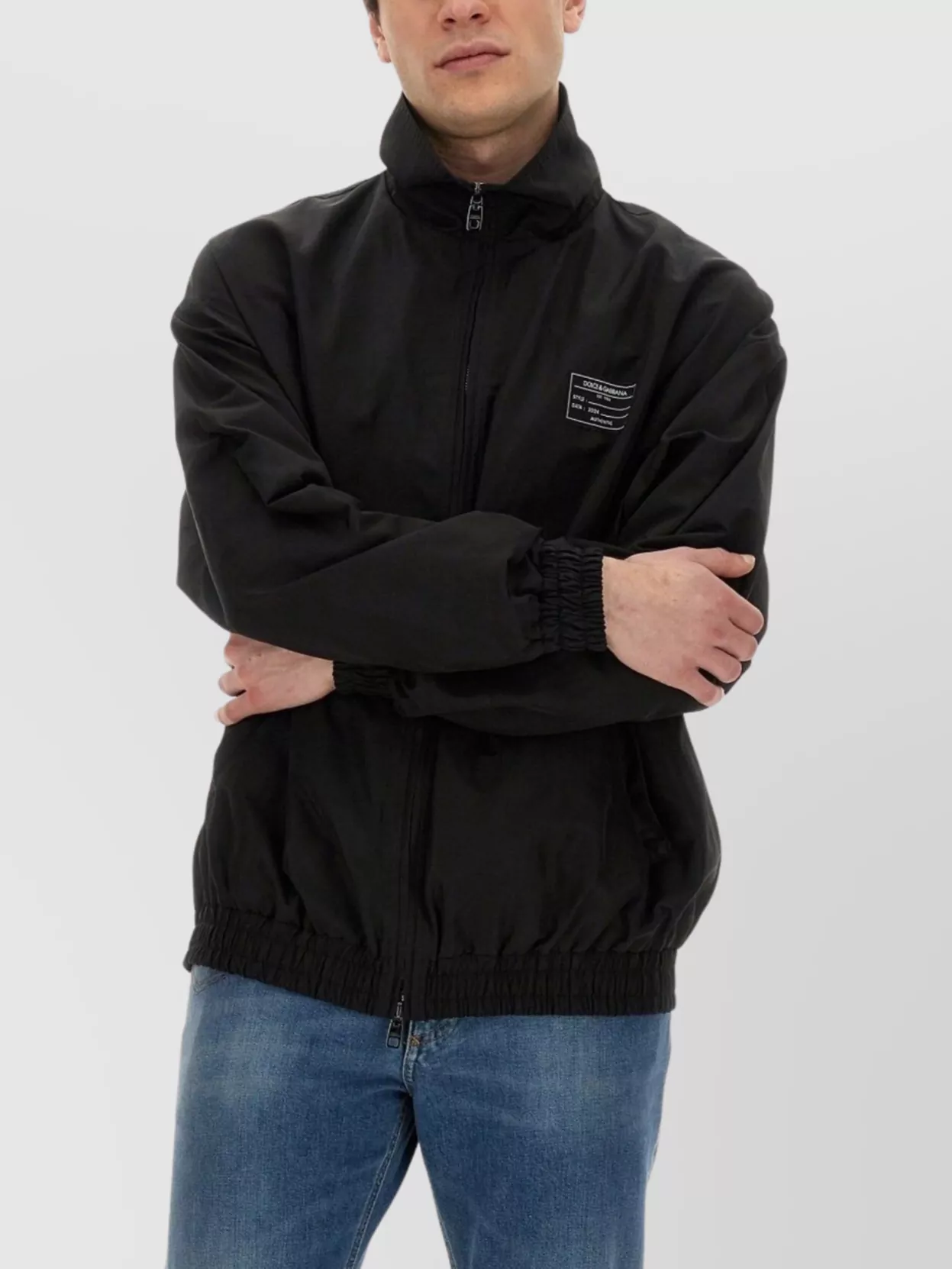 Dolce&Gabbana Hooded Jacket Elastic Cuffs High Collar