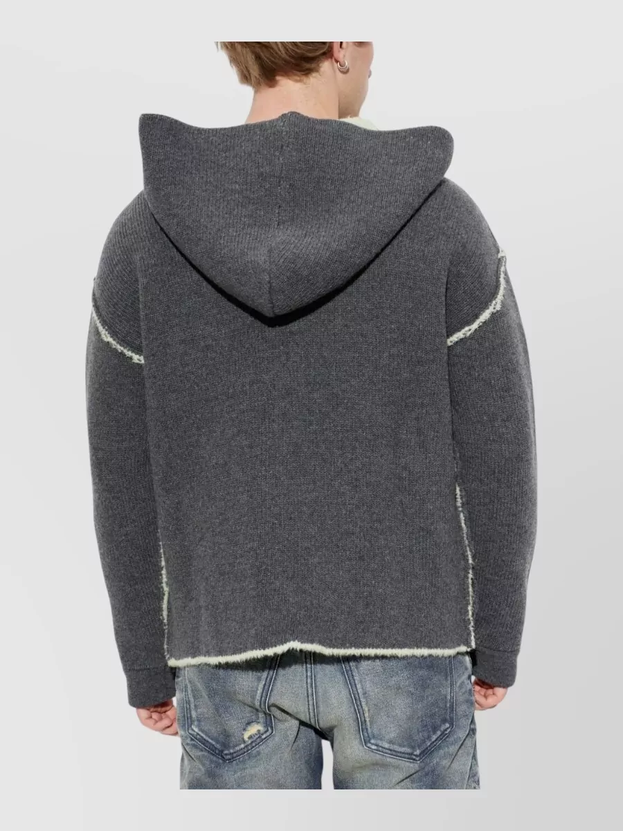 Diesel Wool Hooded Zip-Up Cardigan