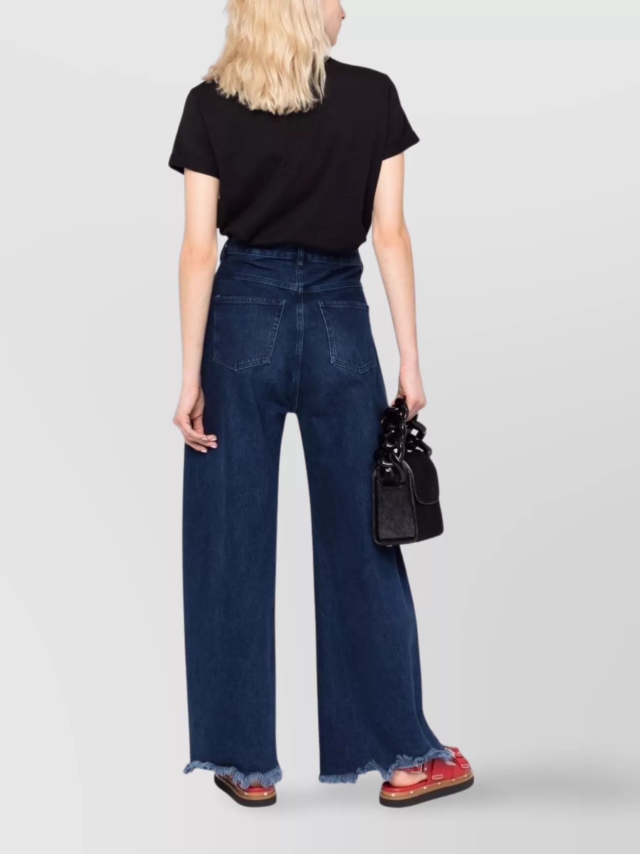 Msgm Crew Neck Short Sleeve T-Shirt With Rolled Cuffs