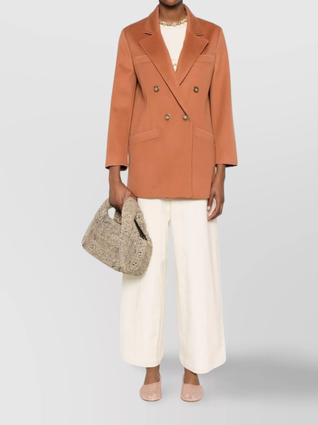 Forte Forte High-waisted Cropped Wide-leg Trousers In Neutral