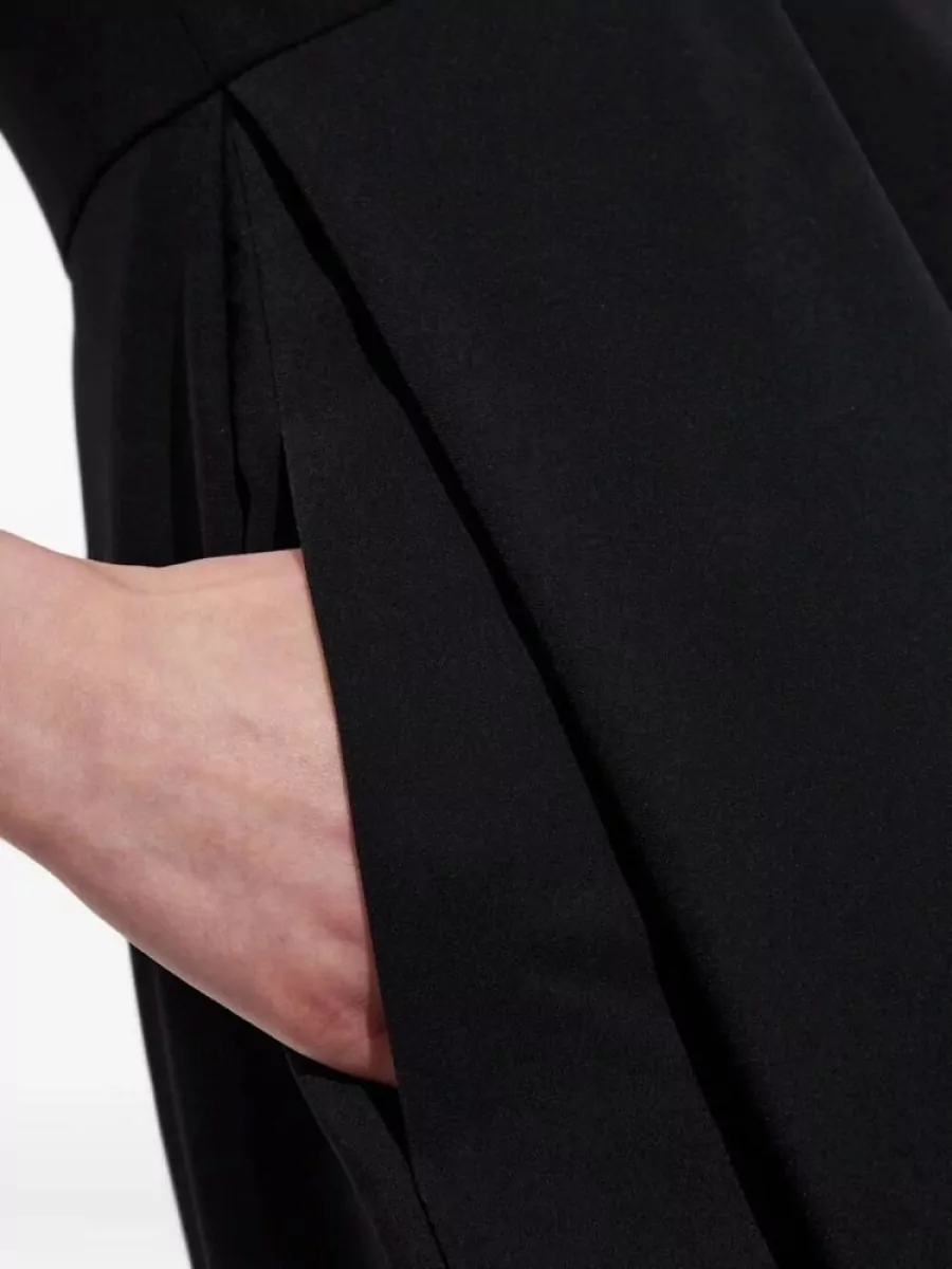 Emporio Armani Sleeveless Crew Neck Flared Hem Maxi Dress