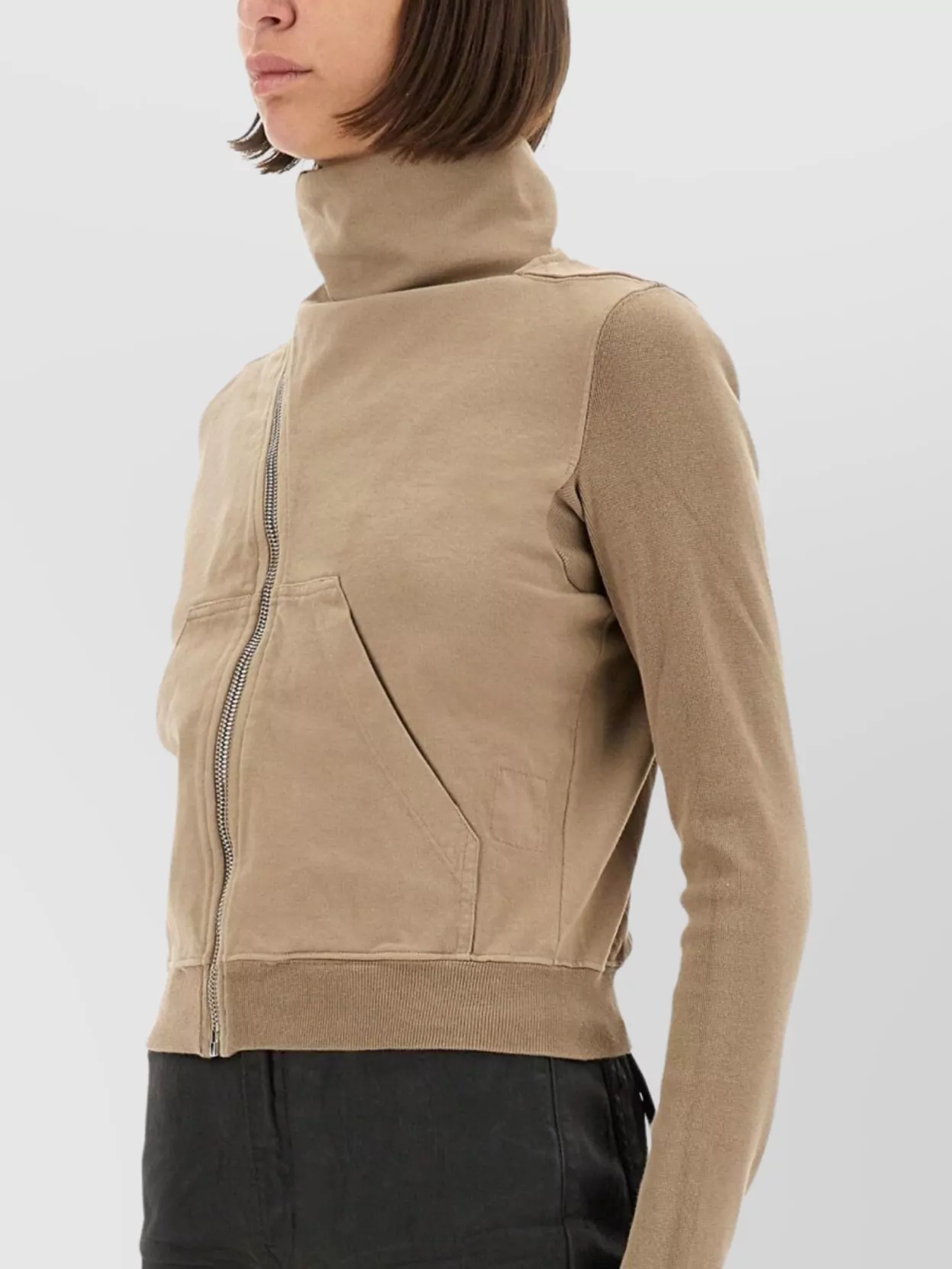 Rick Owens Drkshdw Tailored Jacket With High Collar And Long Sleeves