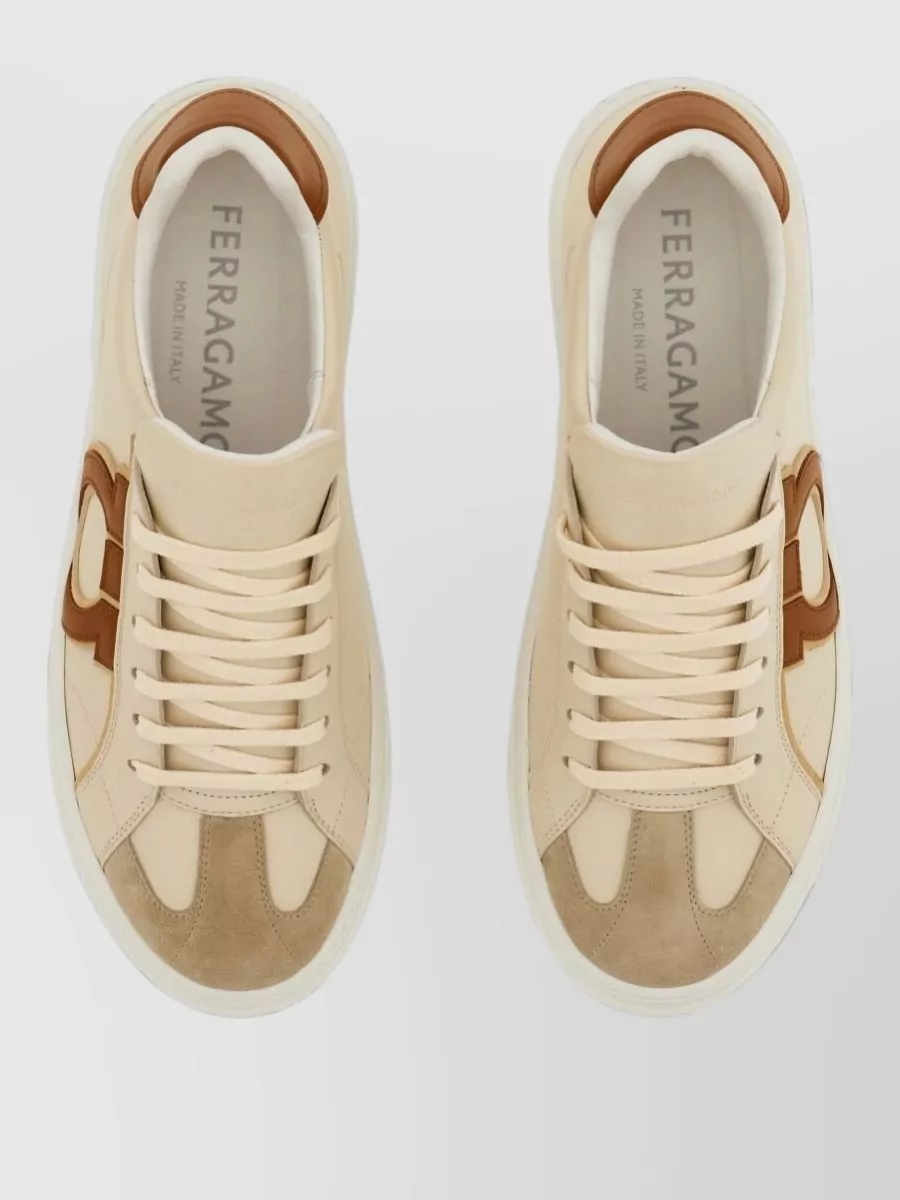 Ferragamo Leather Lace-Up Sneakers