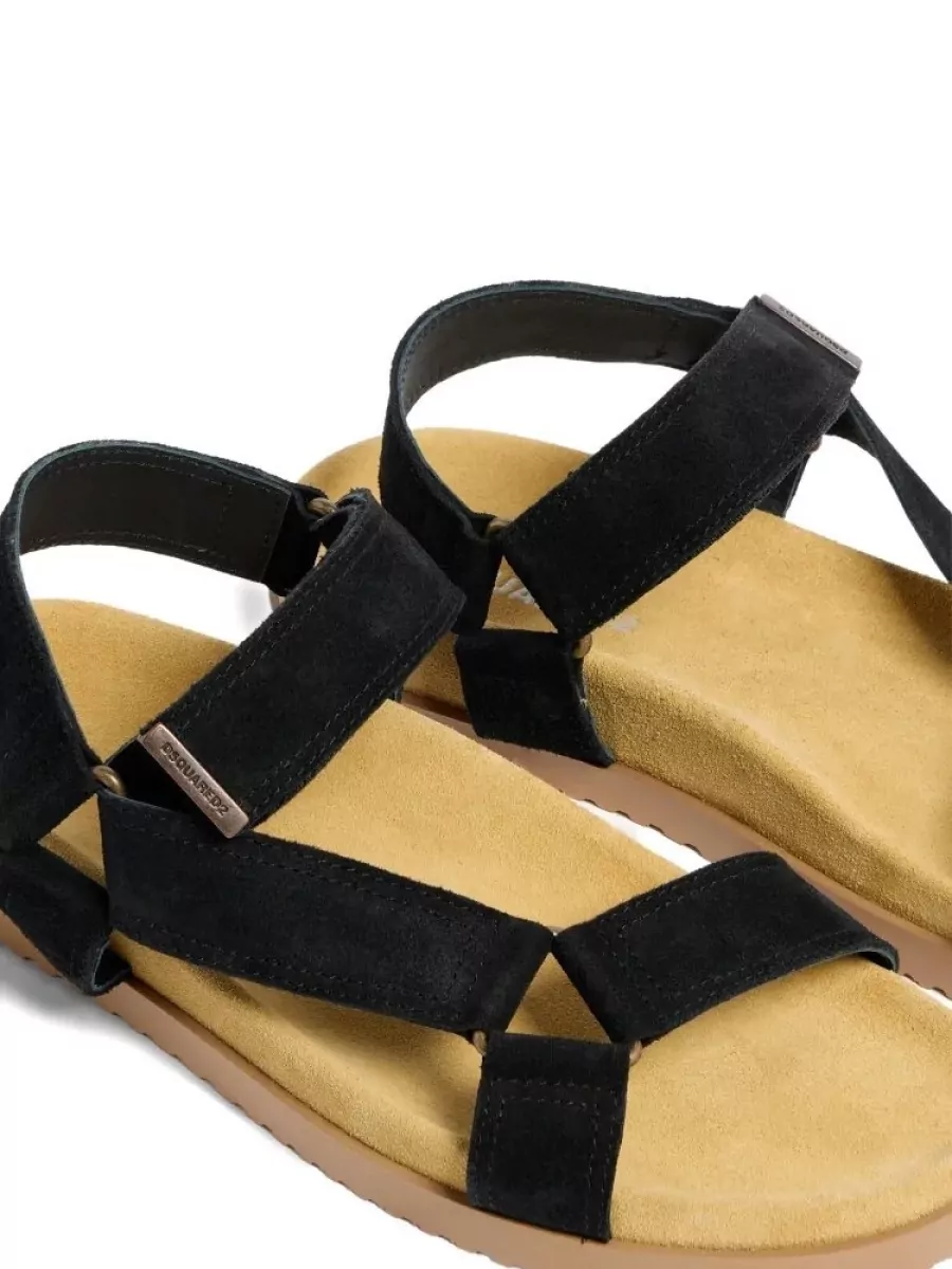 Dsquared2 Leather Cargo Slides