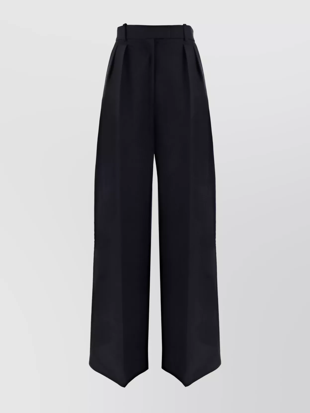 Khaite High Waist Wide-leg Trousers With Front Pleats In Blue