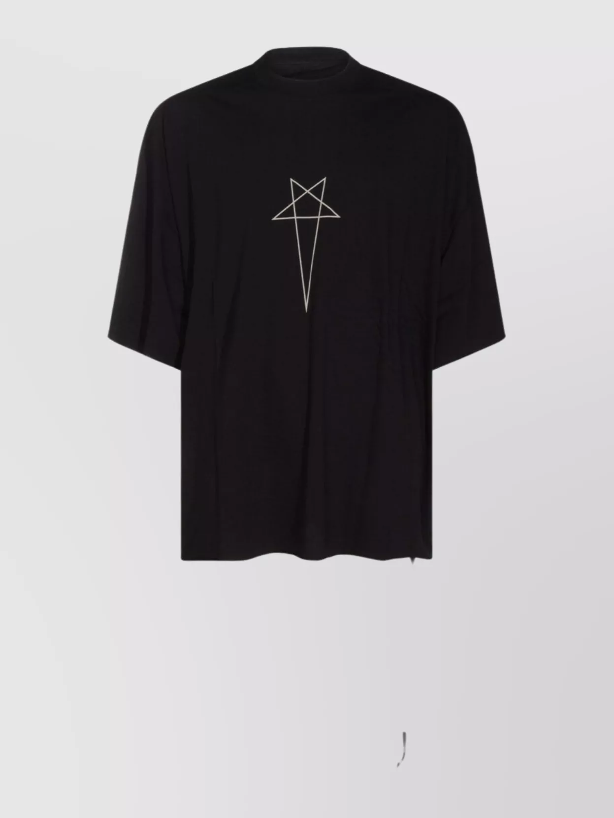 Rick Owens Drkshdw Graphic Print Short Sleeve Tie Detail Top In Black