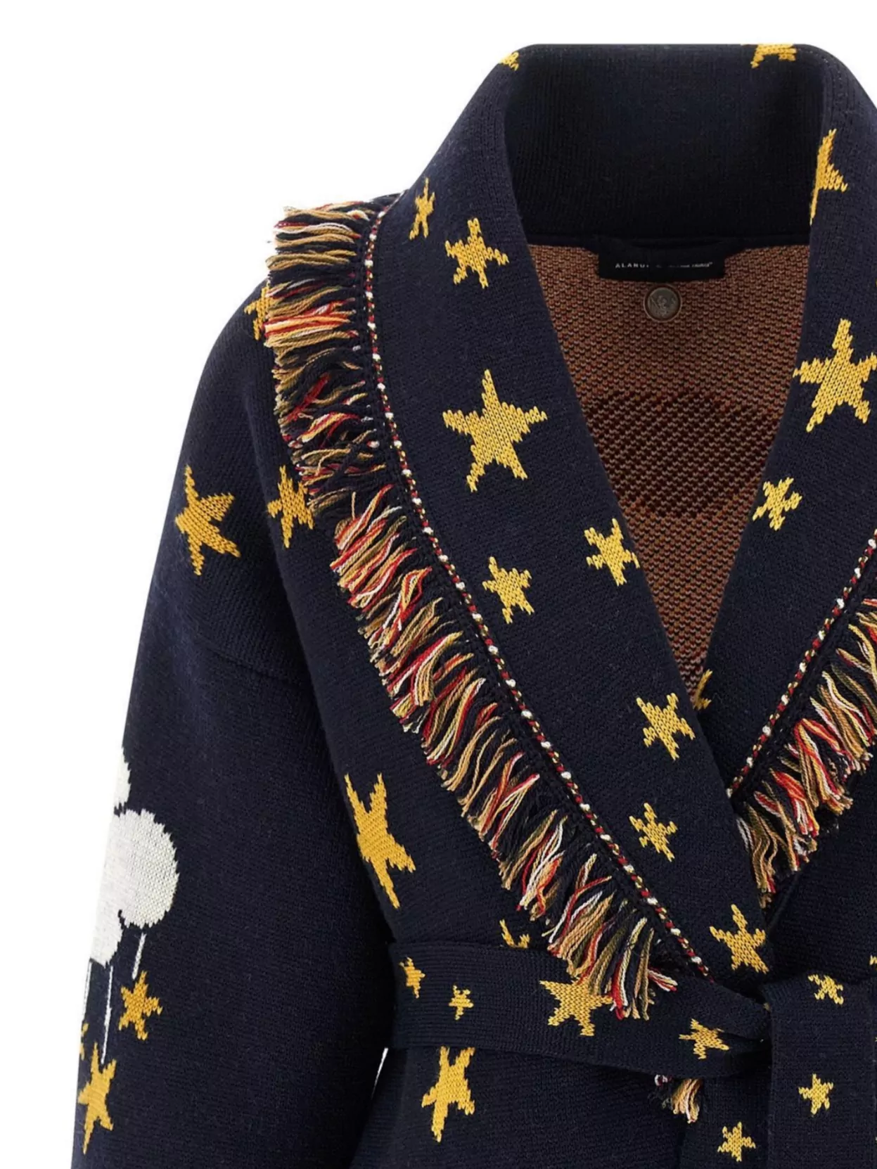 Alanui The Little Prince Long Cardigan With Fringe In Blue