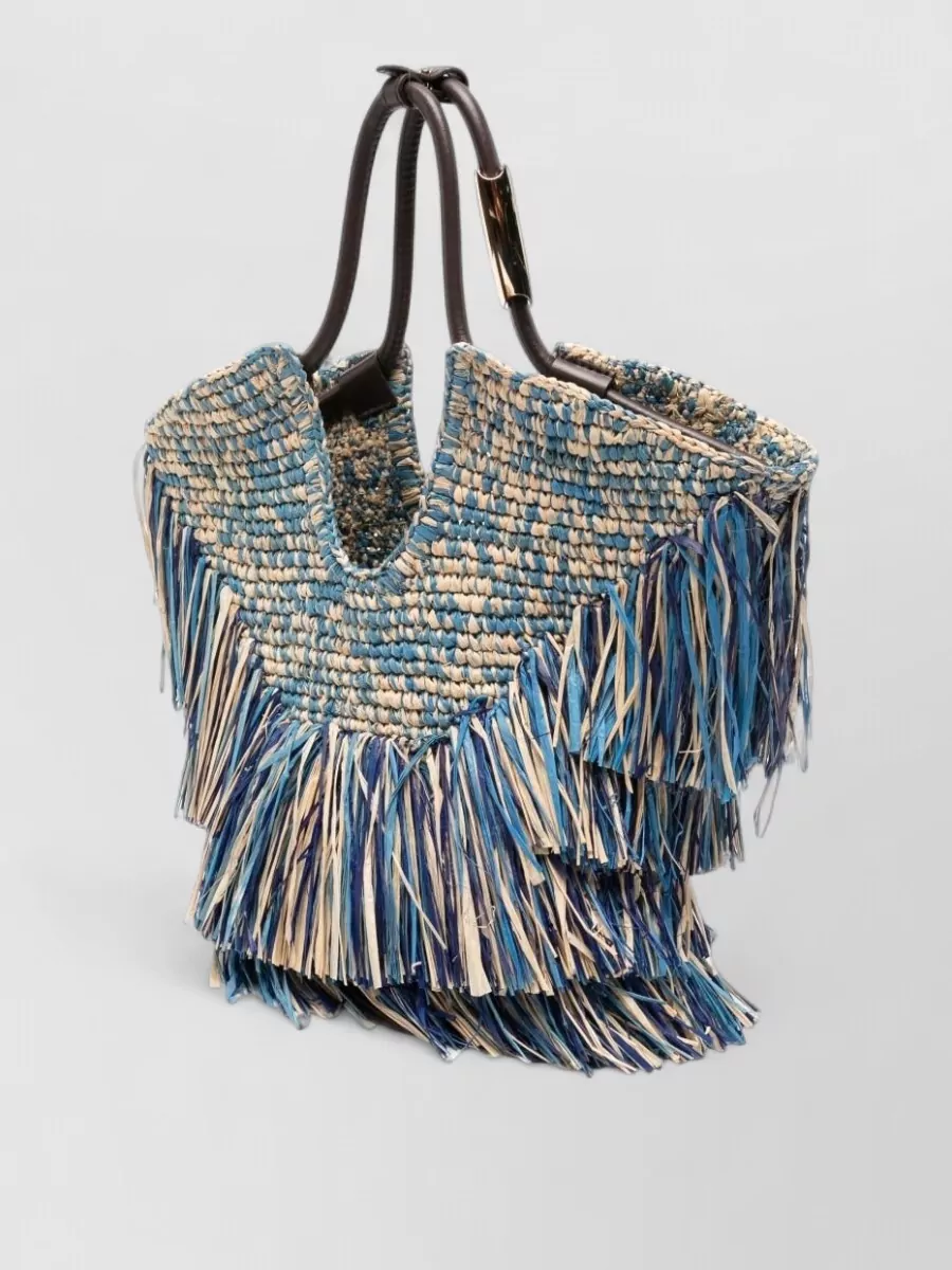 Zimmermann Raffia Fringed Tote Bag