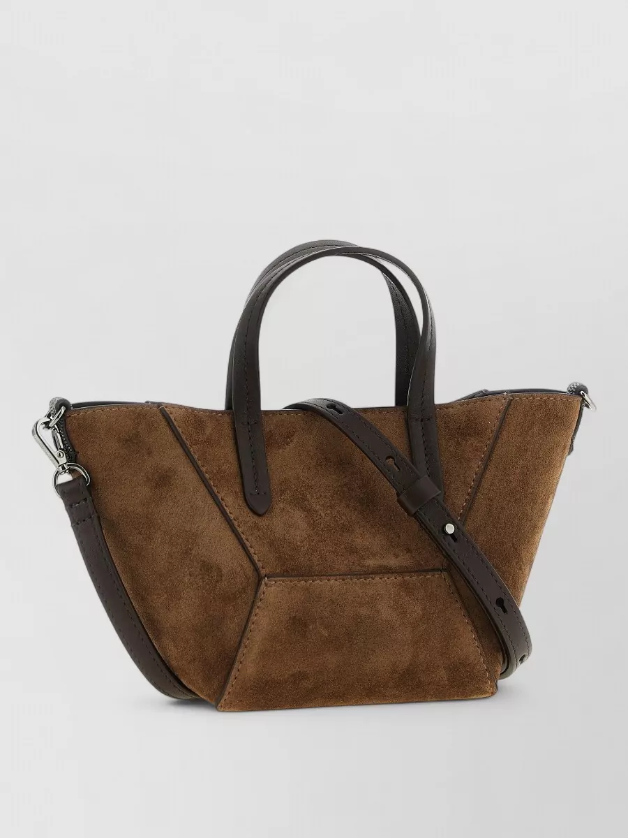 Brunello Cucinelli Mini Suede And Leather Tote Bag