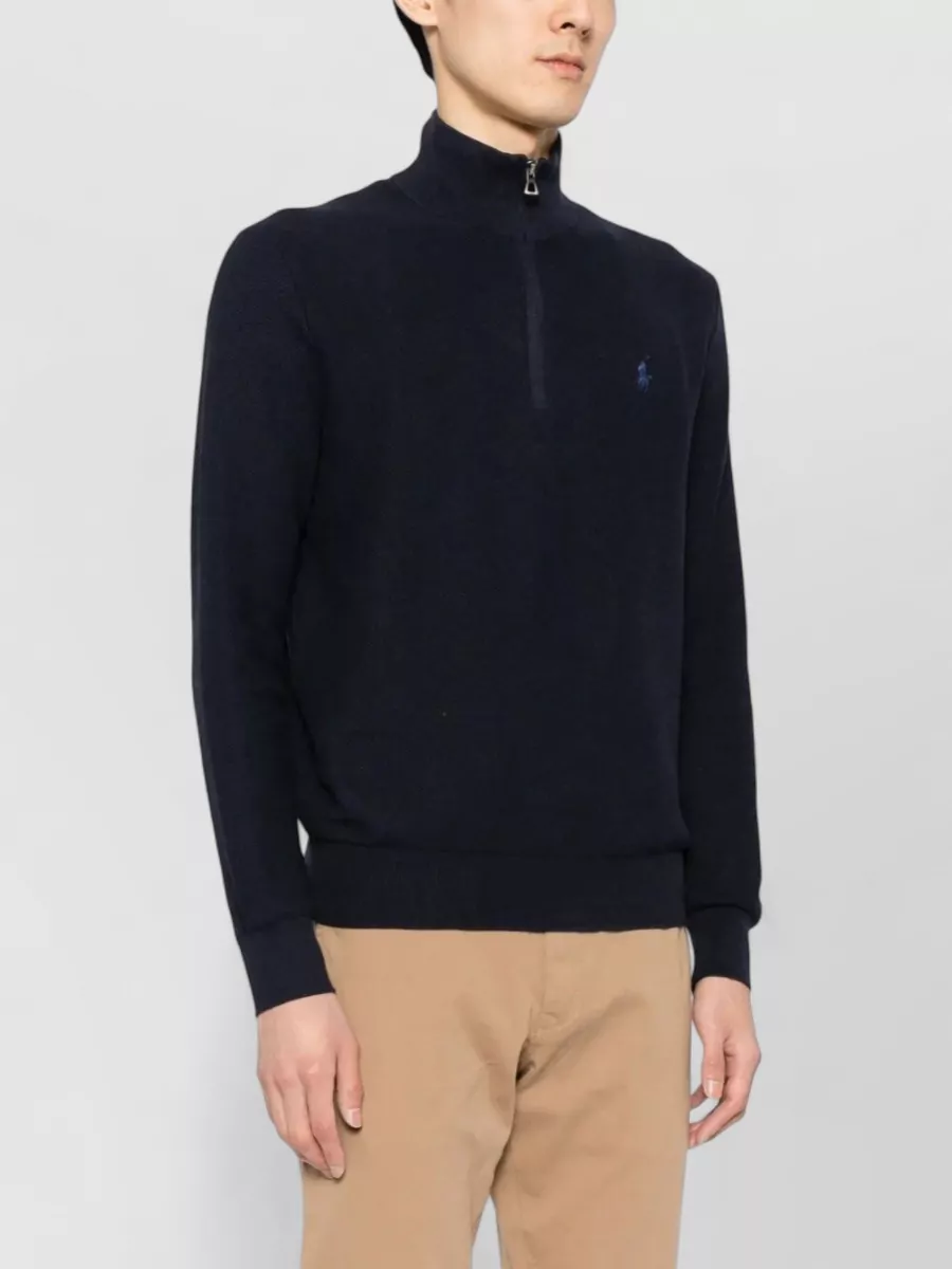 Polo Ralph Lauren Ribbed Quarter-Zip Cotton Jumper