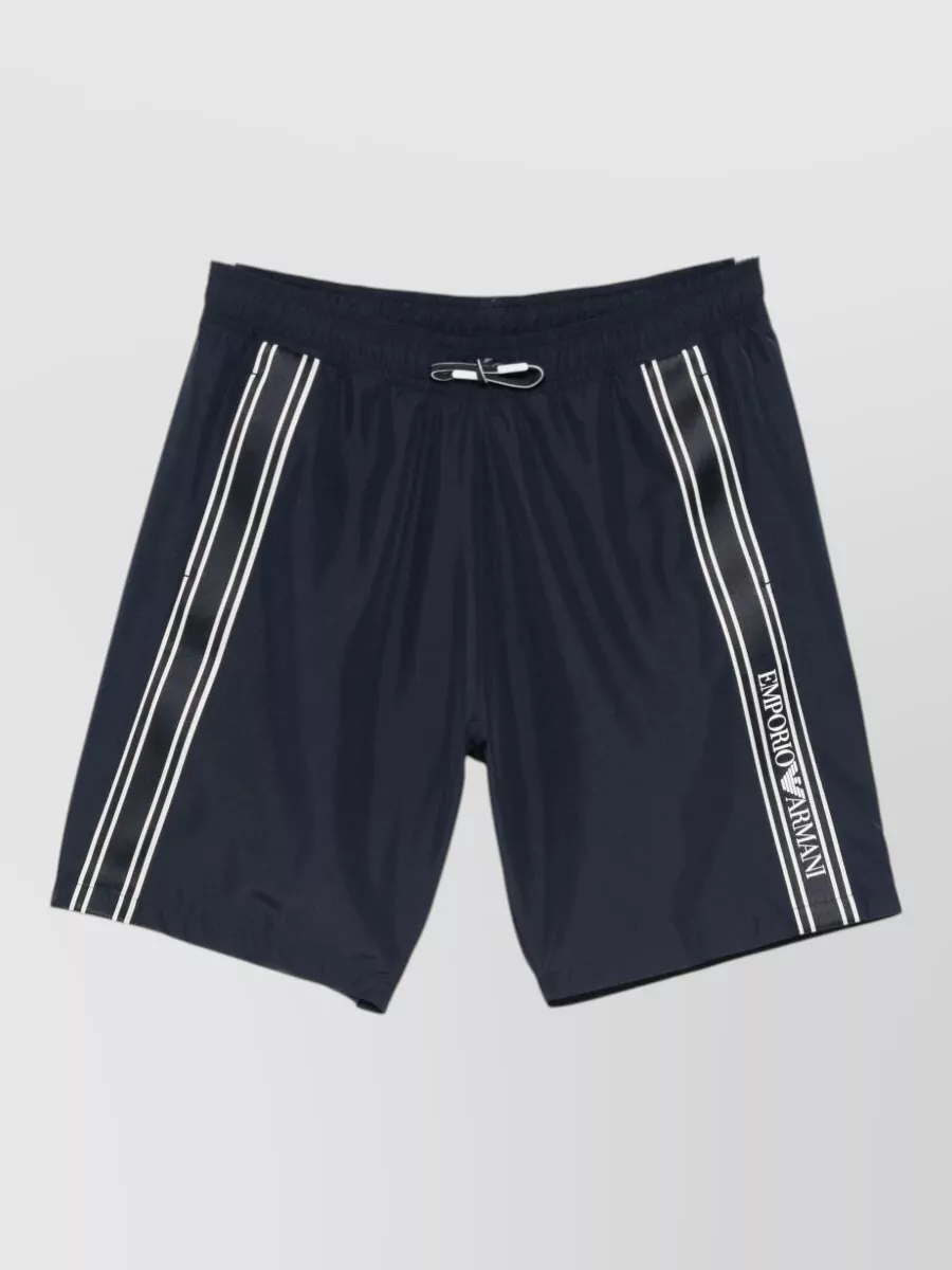 Emporio Armani logo-embroidered swim shorts