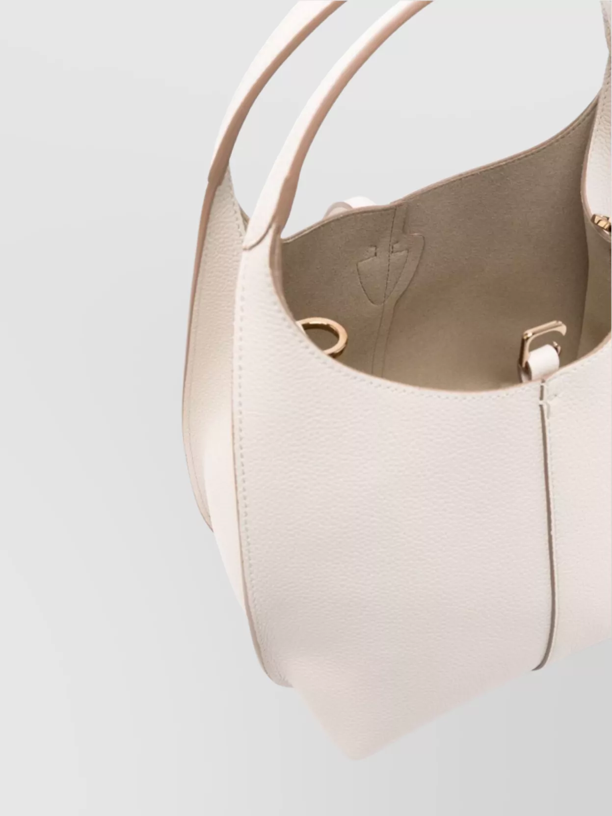 Tod's Mini Pebbled Leather Shoulder Bag With Top Handle In Neutrals