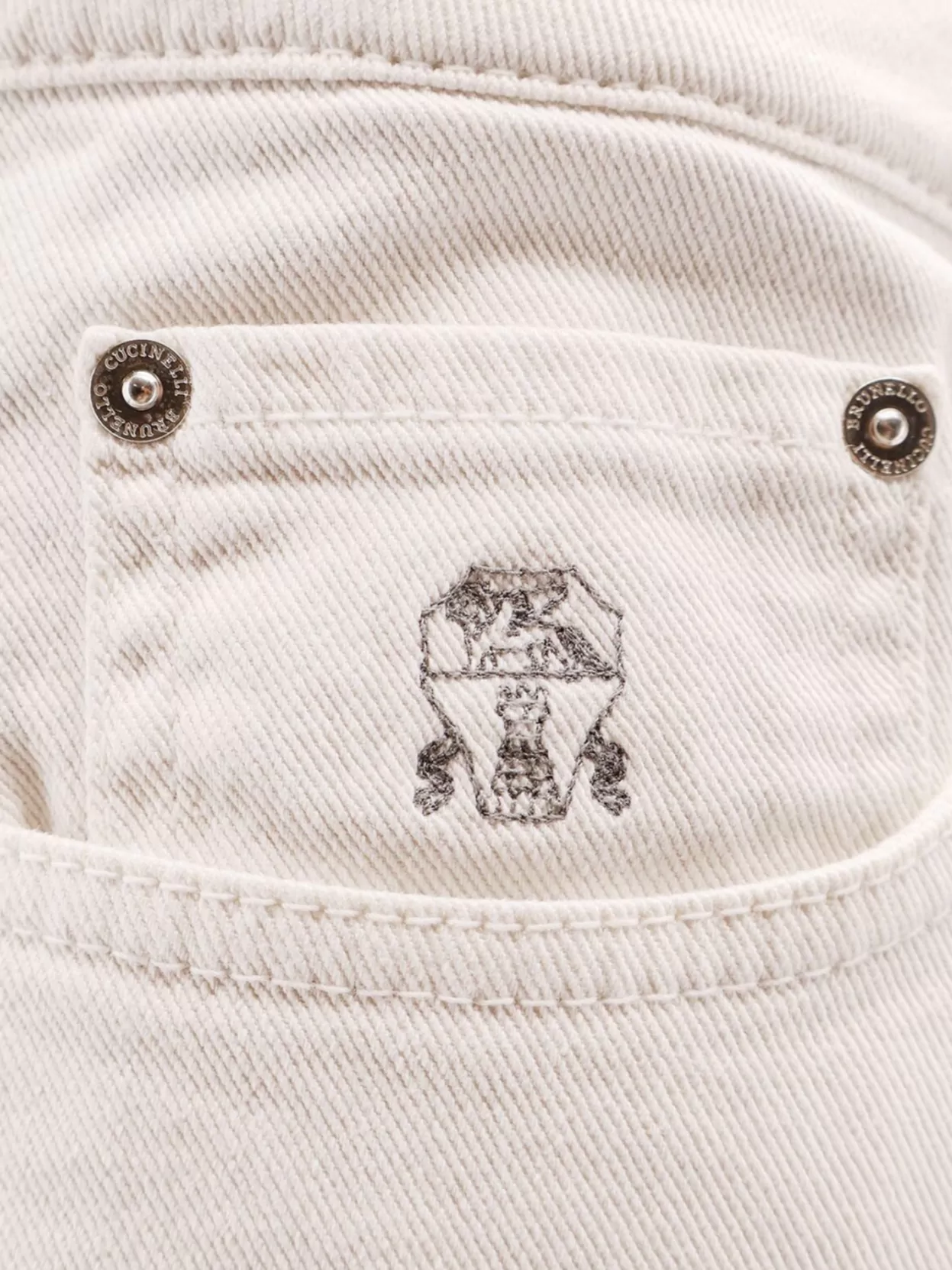 Brunello Cucinelli Traditional Fit Denim Trousers With Rolled Cuffs