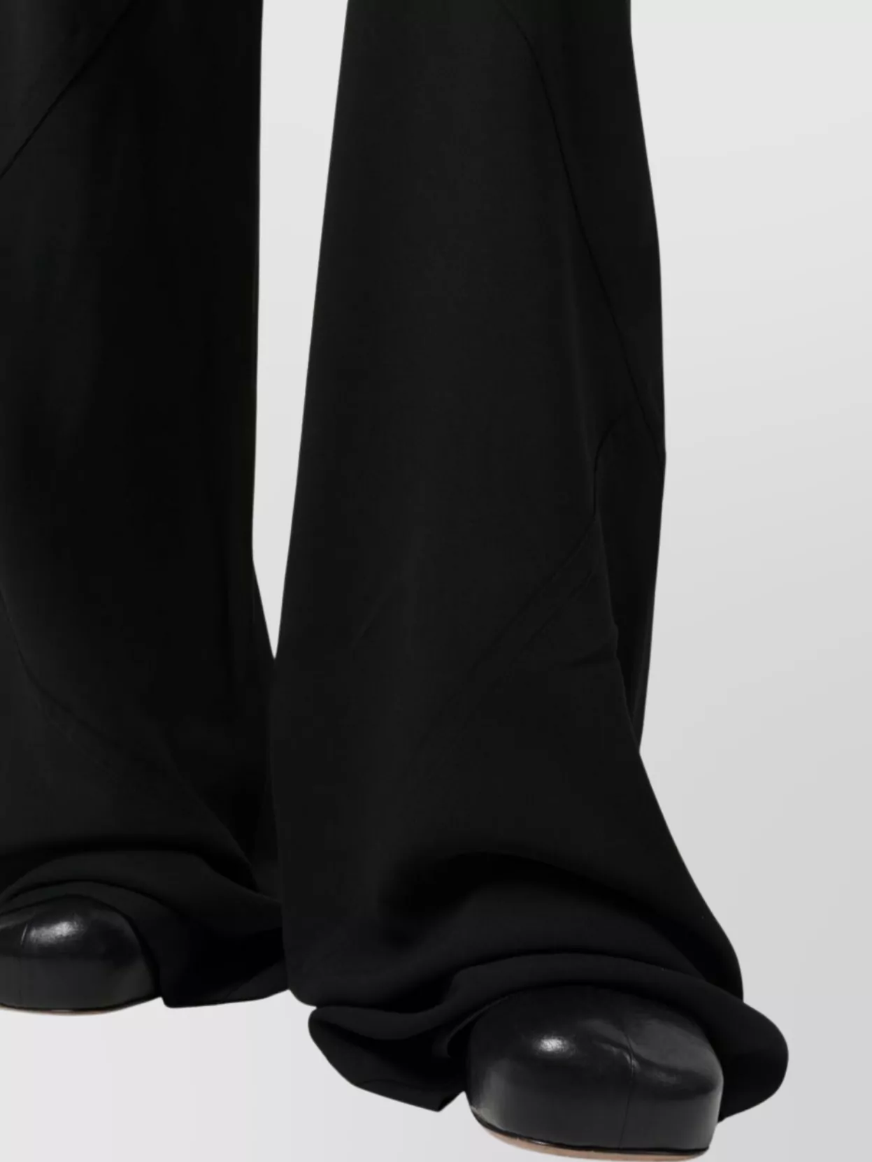 Rick Owens Wide-leg Trousers Ribbed Waistband In Black