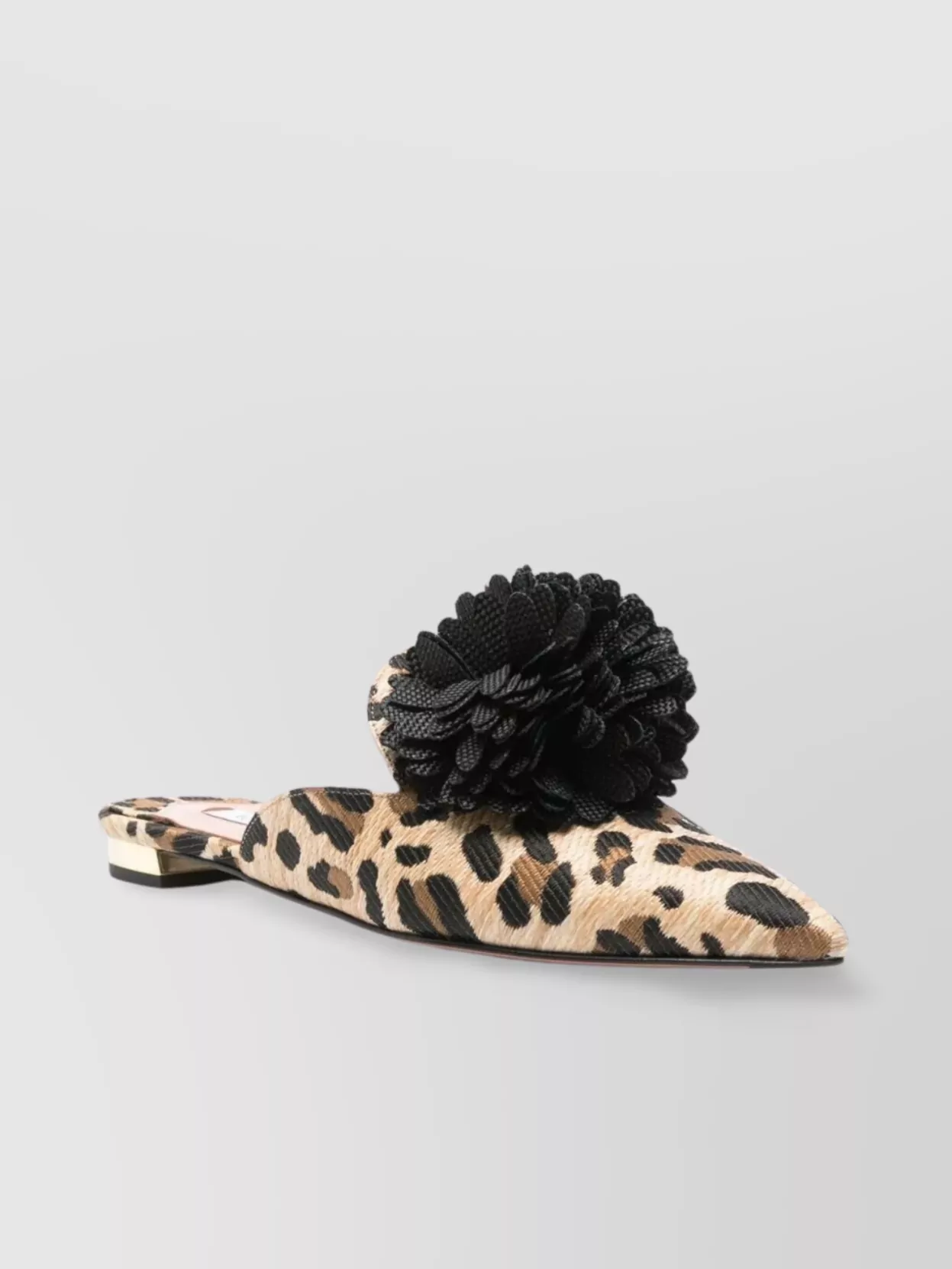 Aquazzura Floral Leopard Pointed Toe Mule