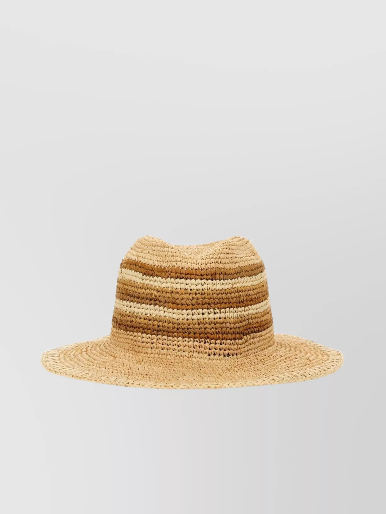Manebi Straw Striped Wide Brim Hat