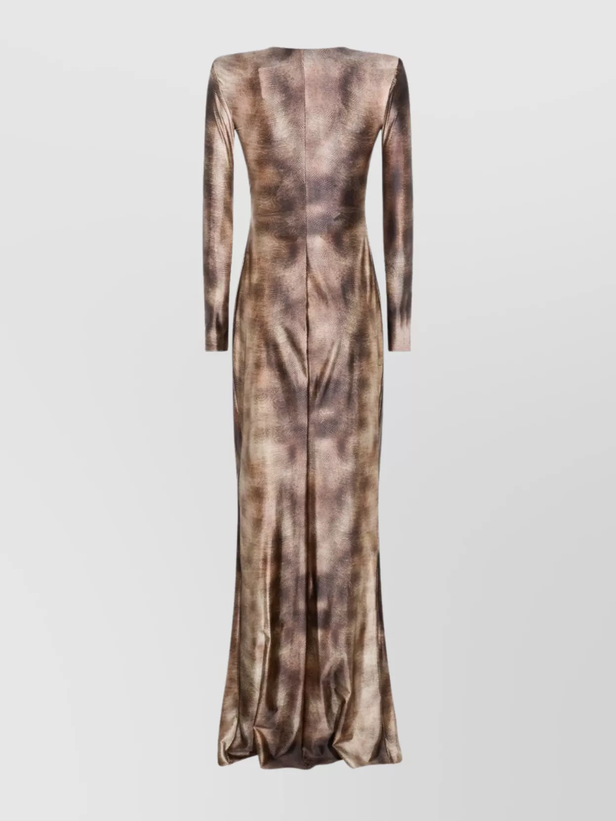 Elisabetta Franchi Draped Metallic Knee Length Dress With Sleeves In Multi
