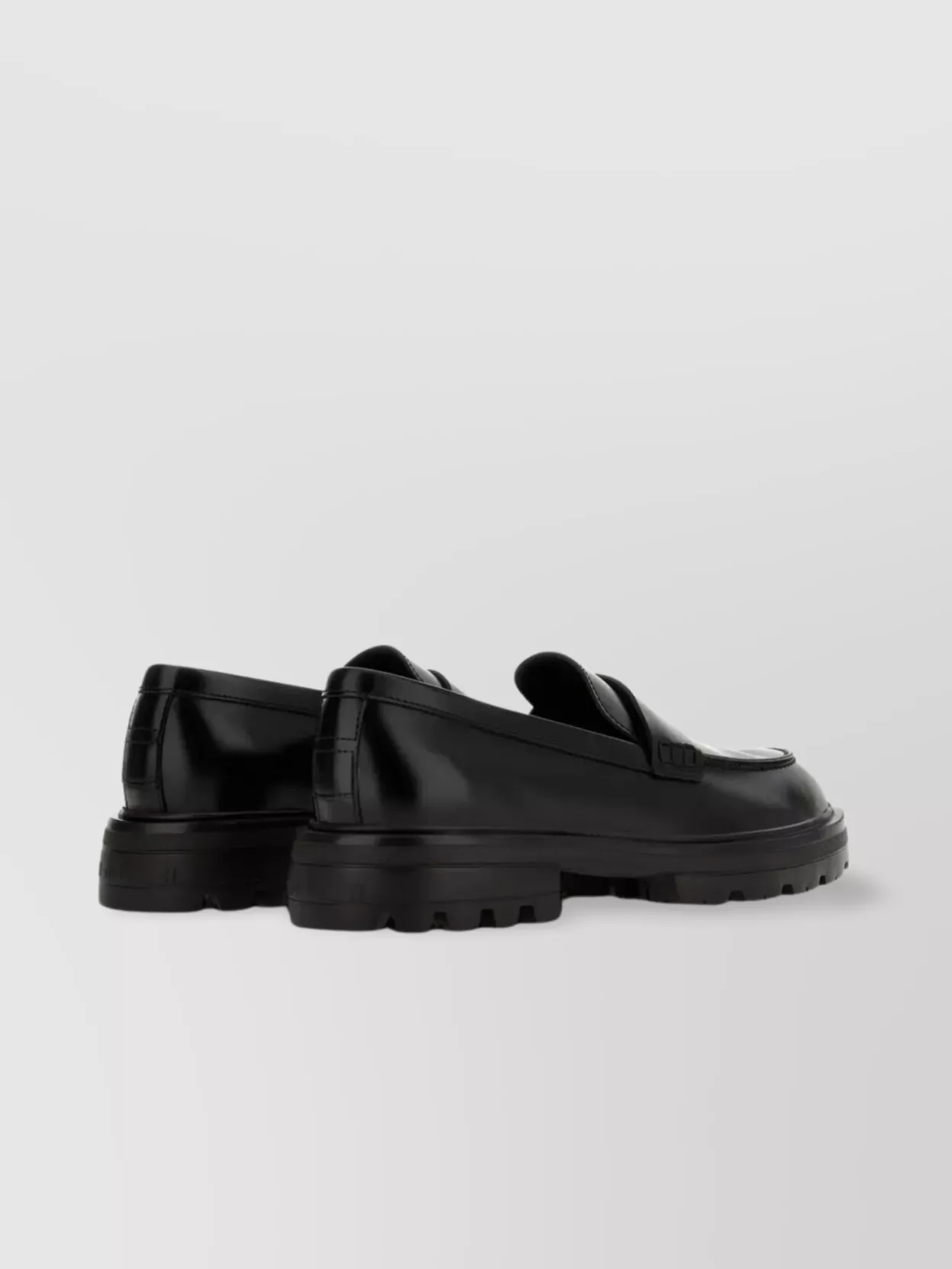Hogan Chunky Sole Round Toe Penny Strap Loafers
