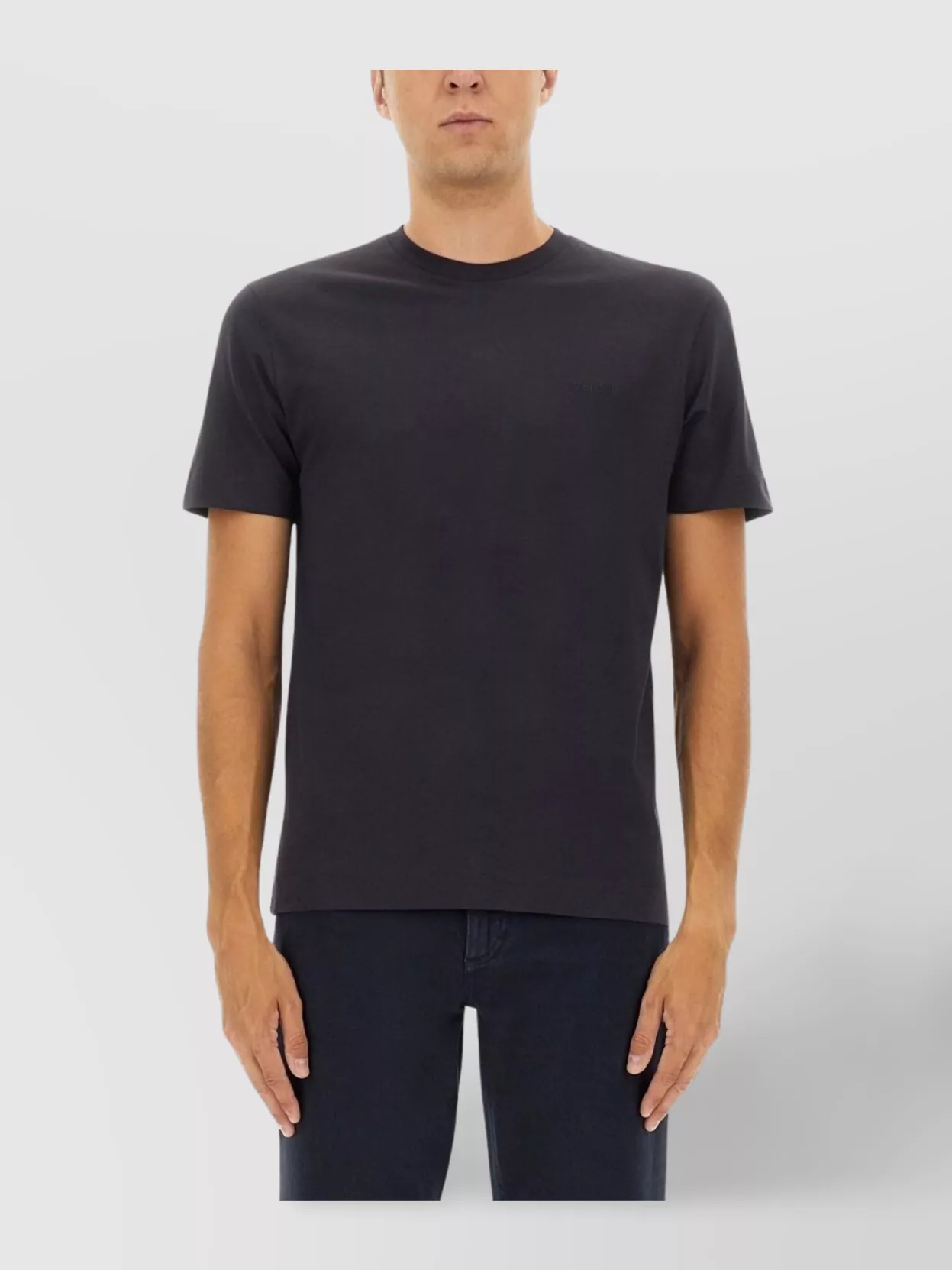 Zegna Cotton Blend Short Sleeve Polo Top