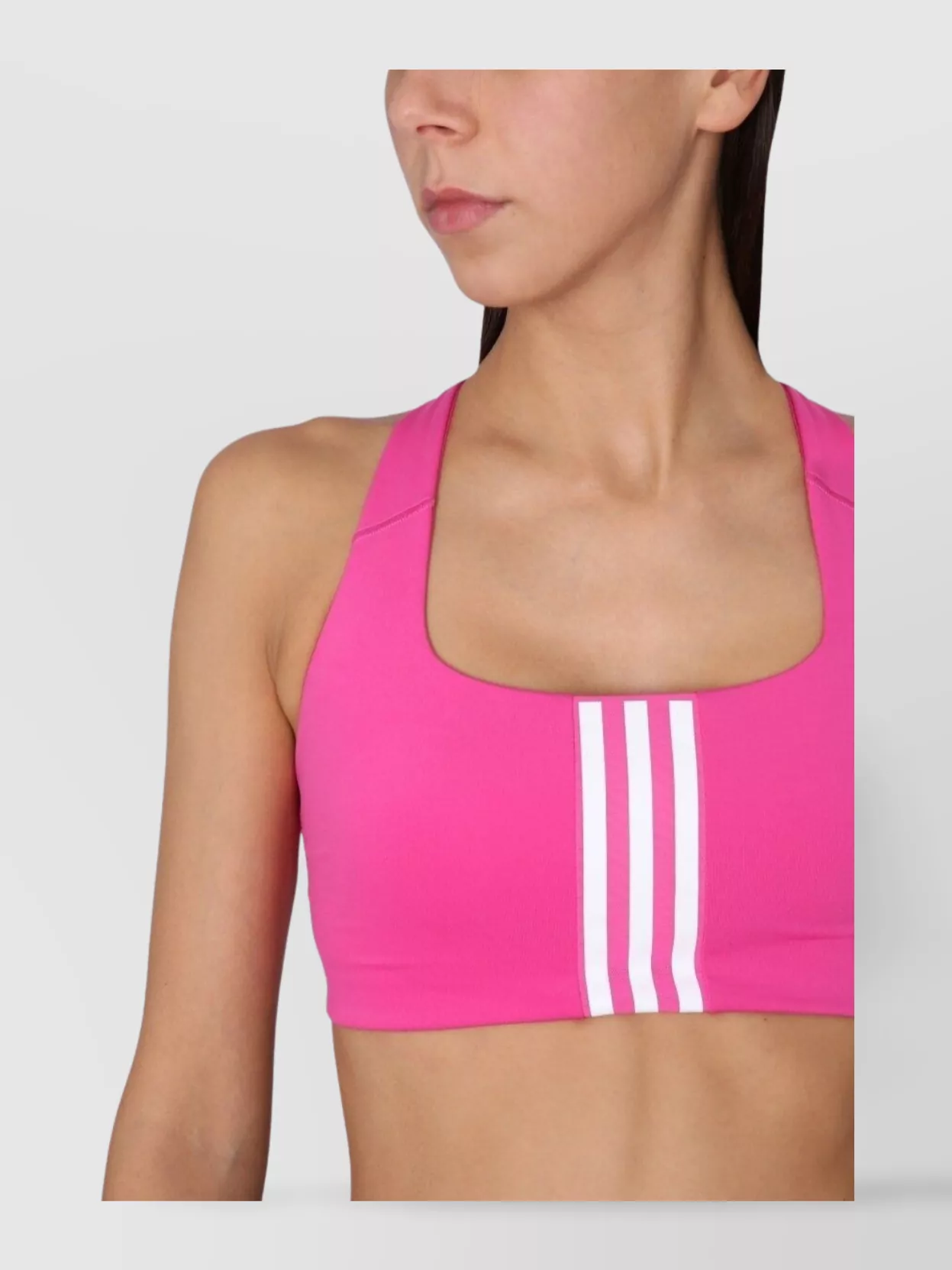 Adidas Originals Racerback Support Bra Top With Wide Neckline