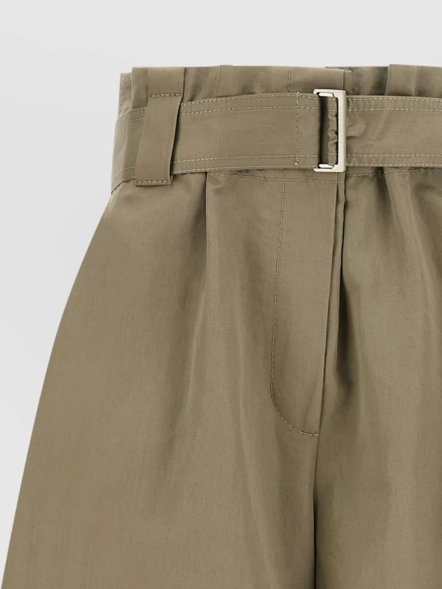 Brunello Cucinelli High-Rise Wide-Leg Belted Knee-Length Shorts