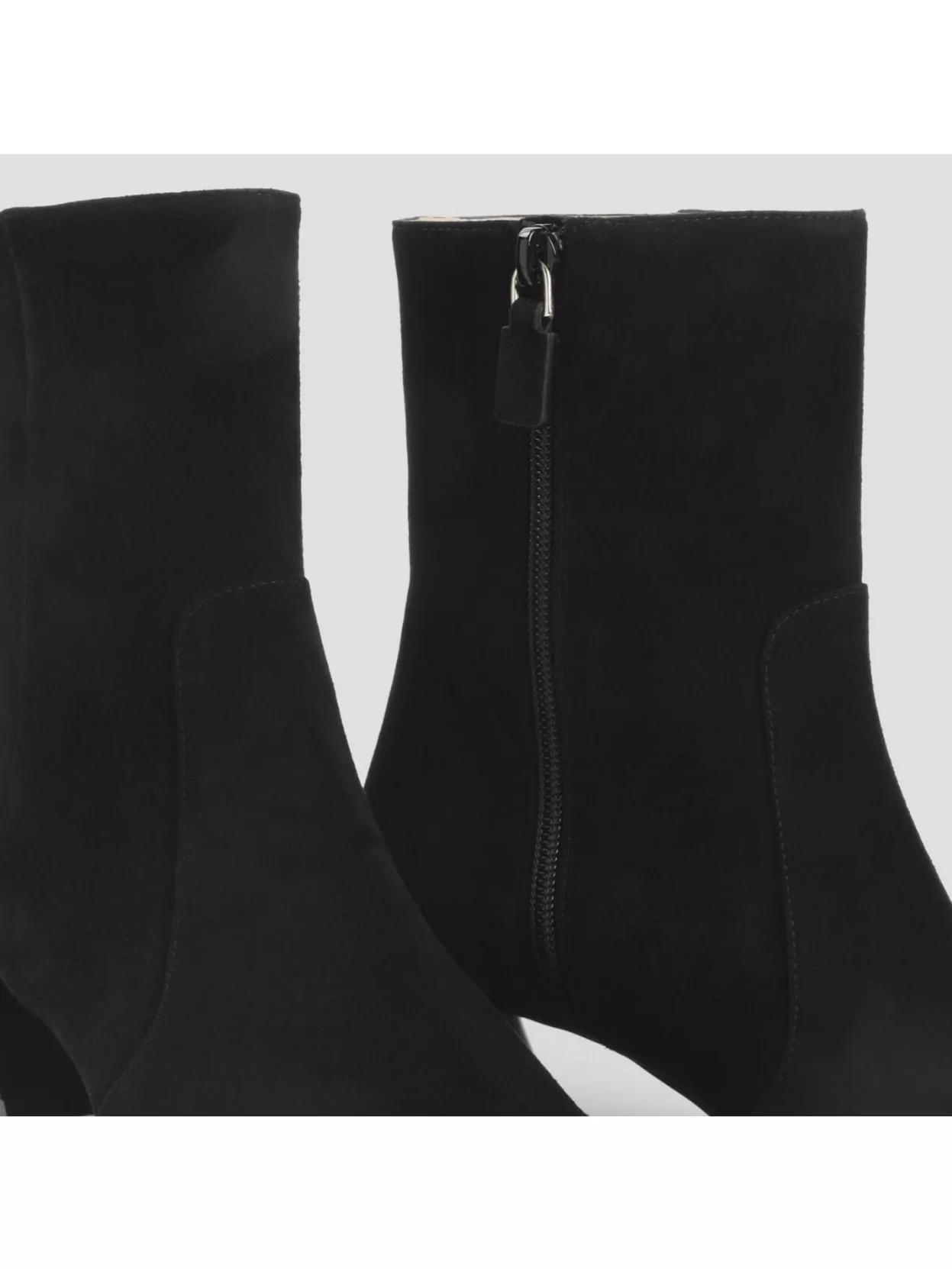 Stuart Weitzman Suede Ankle Model Block Heel Boots In Black