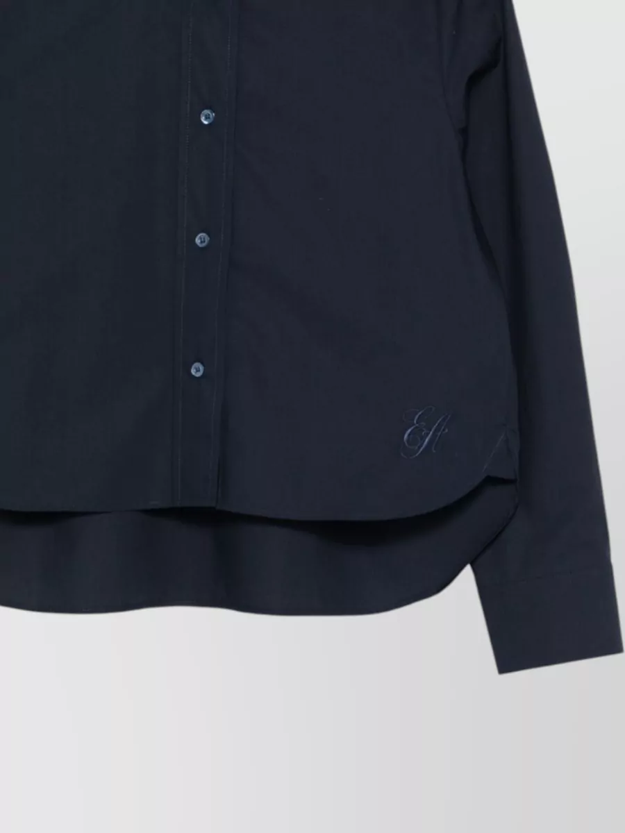 Emporio Armani Cotton Embroidered Long-Sleeve Shirt