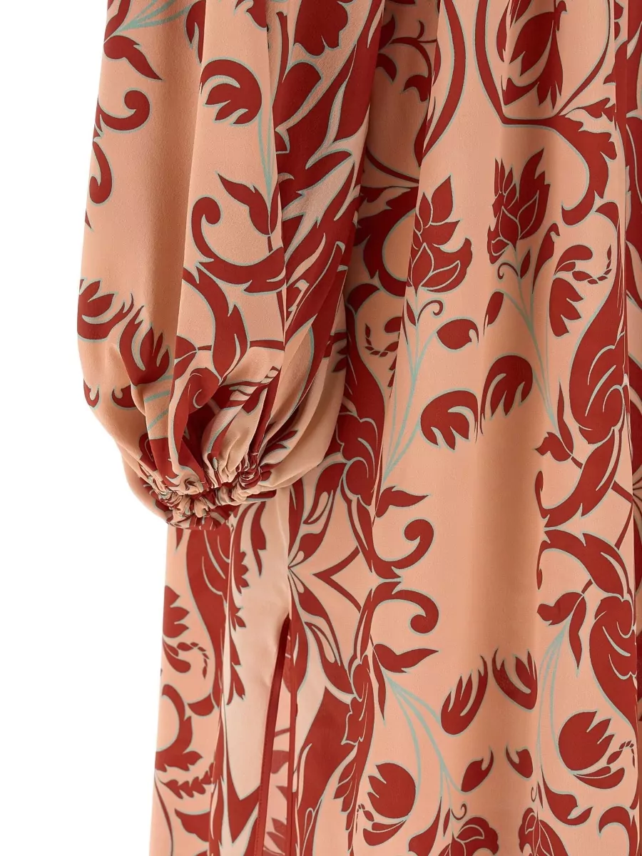 F.r.s For Restless Sleepers Silk Printed Maxi Shirt Dress