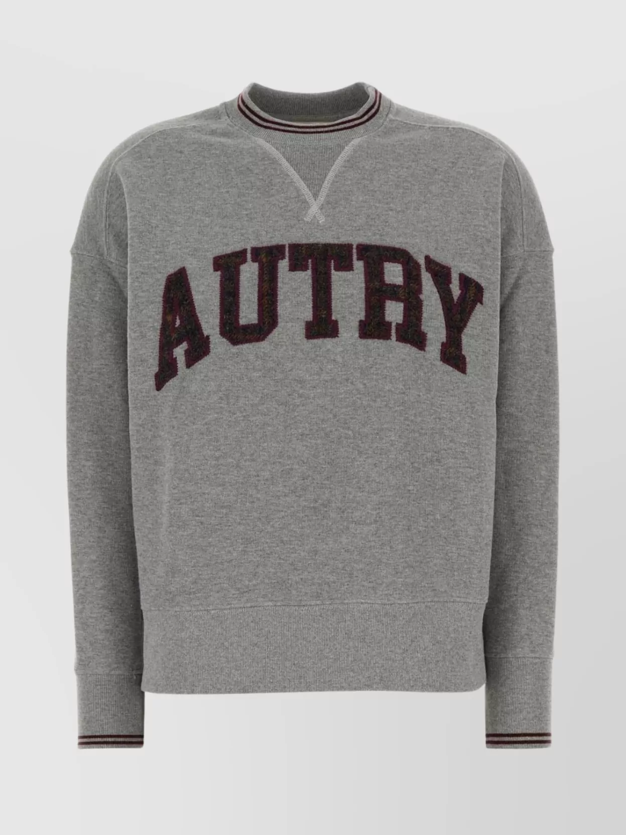 Autry Cotton Sweatshirt With Crew Neck And Long Sleeves In Gray