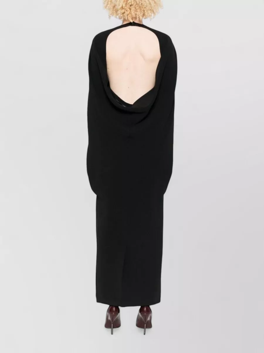 Alberta Ferretti Draped Floor Length Dress Halter Neck