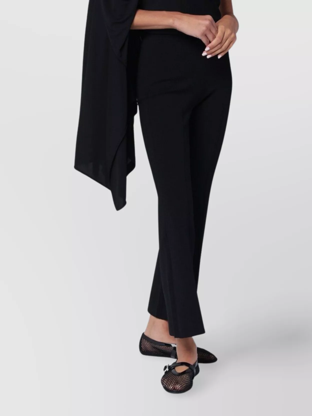 Simkhai Flared Ankle Trousers Elastic Waistband In Black