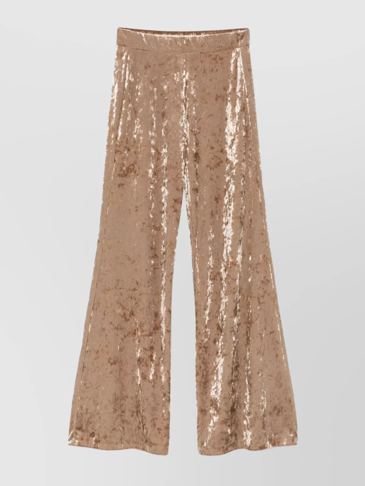 Forte Forte High Waist Flared Velvet Trousers In Brown