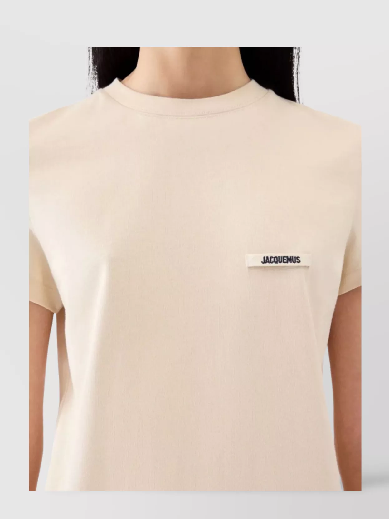 Jacquemus Crewneck Short Sleeve Straight Fit Top In Neutral