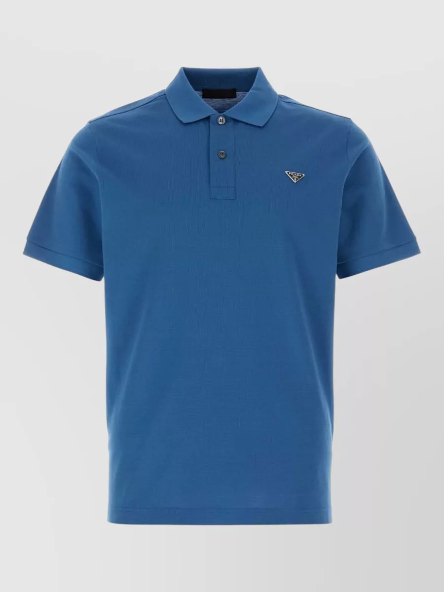 Prada Piquet Polo Shirt Collar Short Sleeves