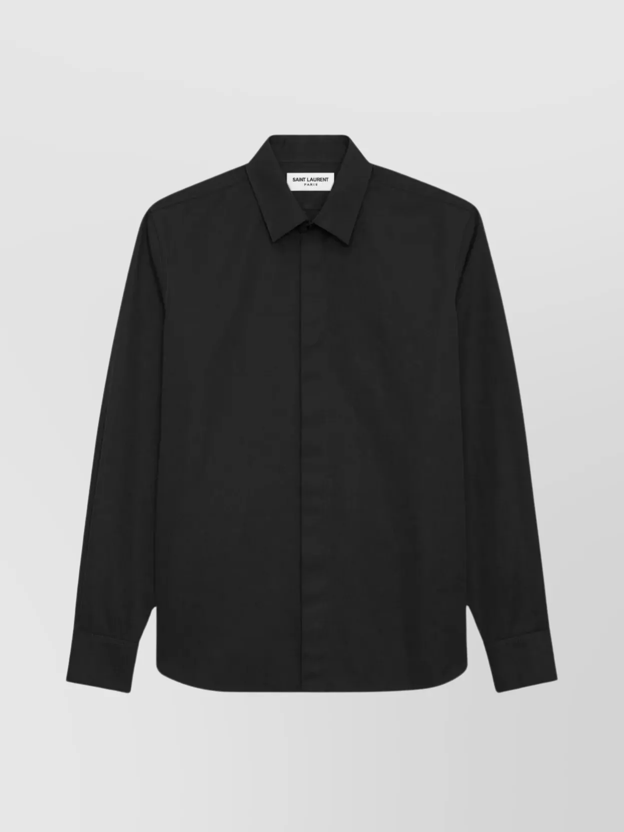 Shop Saint Laurent Contoured Hemline Long Sleeve Shirt