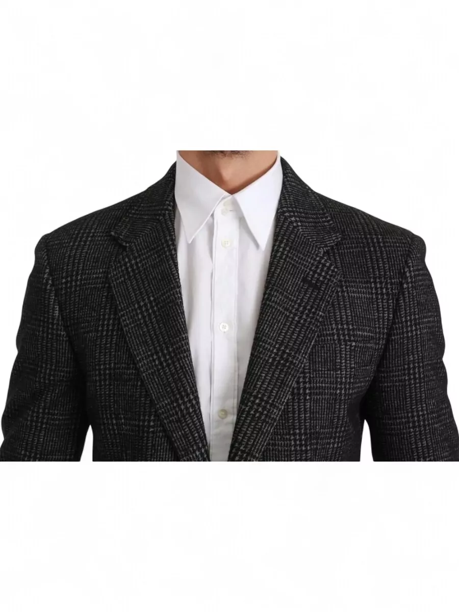 Dolce&Gabbana Wool Silk Cashmere Checked Slim-Fit Blazer