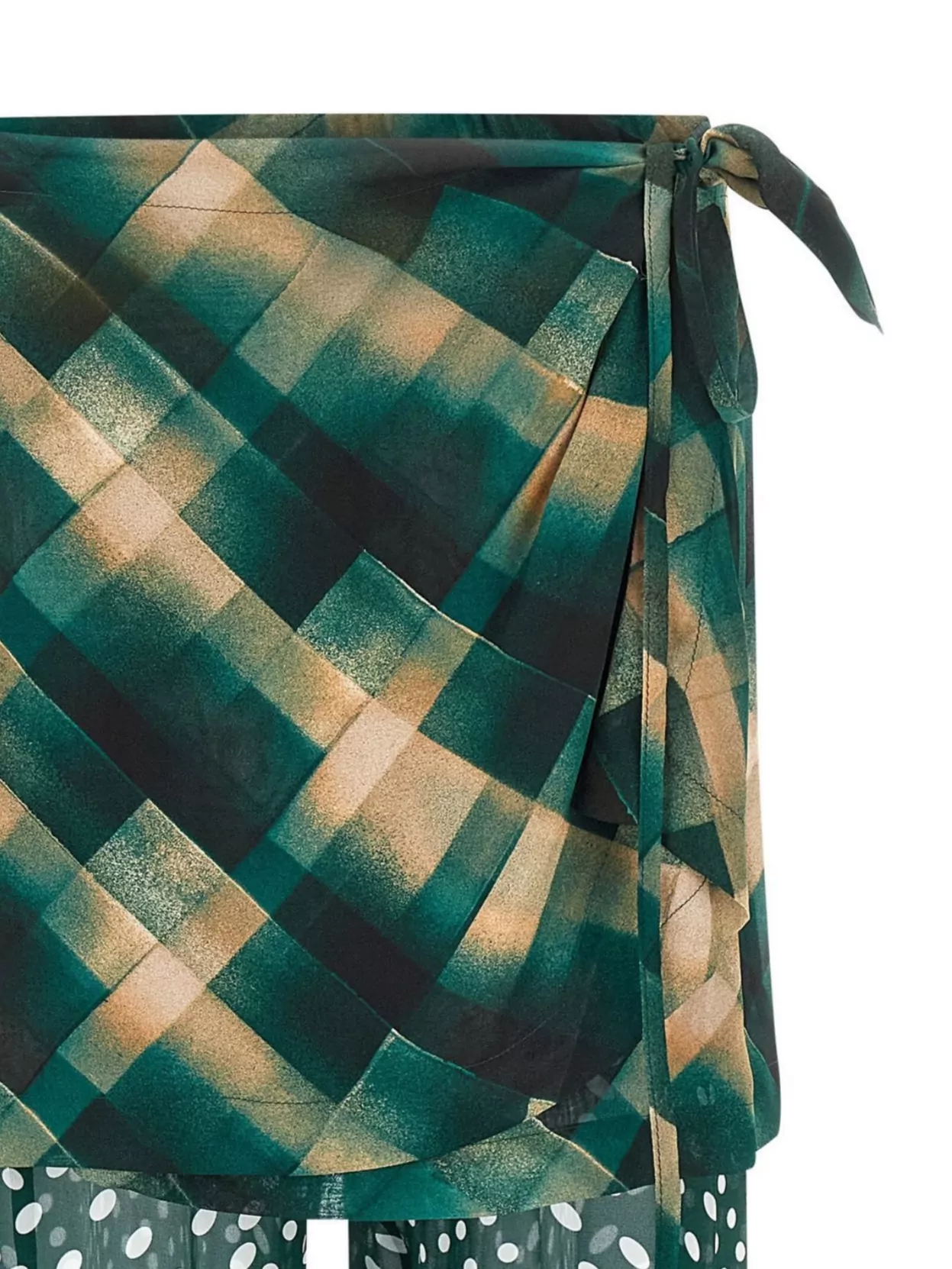 Dries Van Noten Layered Sheer Tie Waist Wrap Trousers In Multi